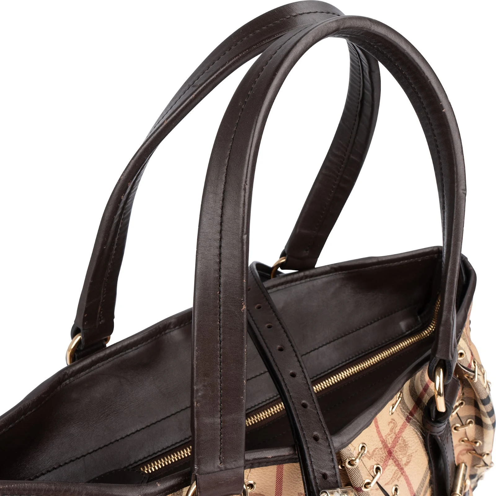 Burberry Haymarket Check Laced Lowry Northfield Shoulder Bag
