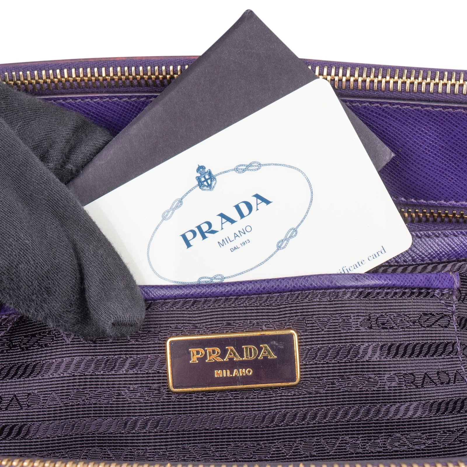 Prada Purple Saffiano Leather Lux Galleria Handbag