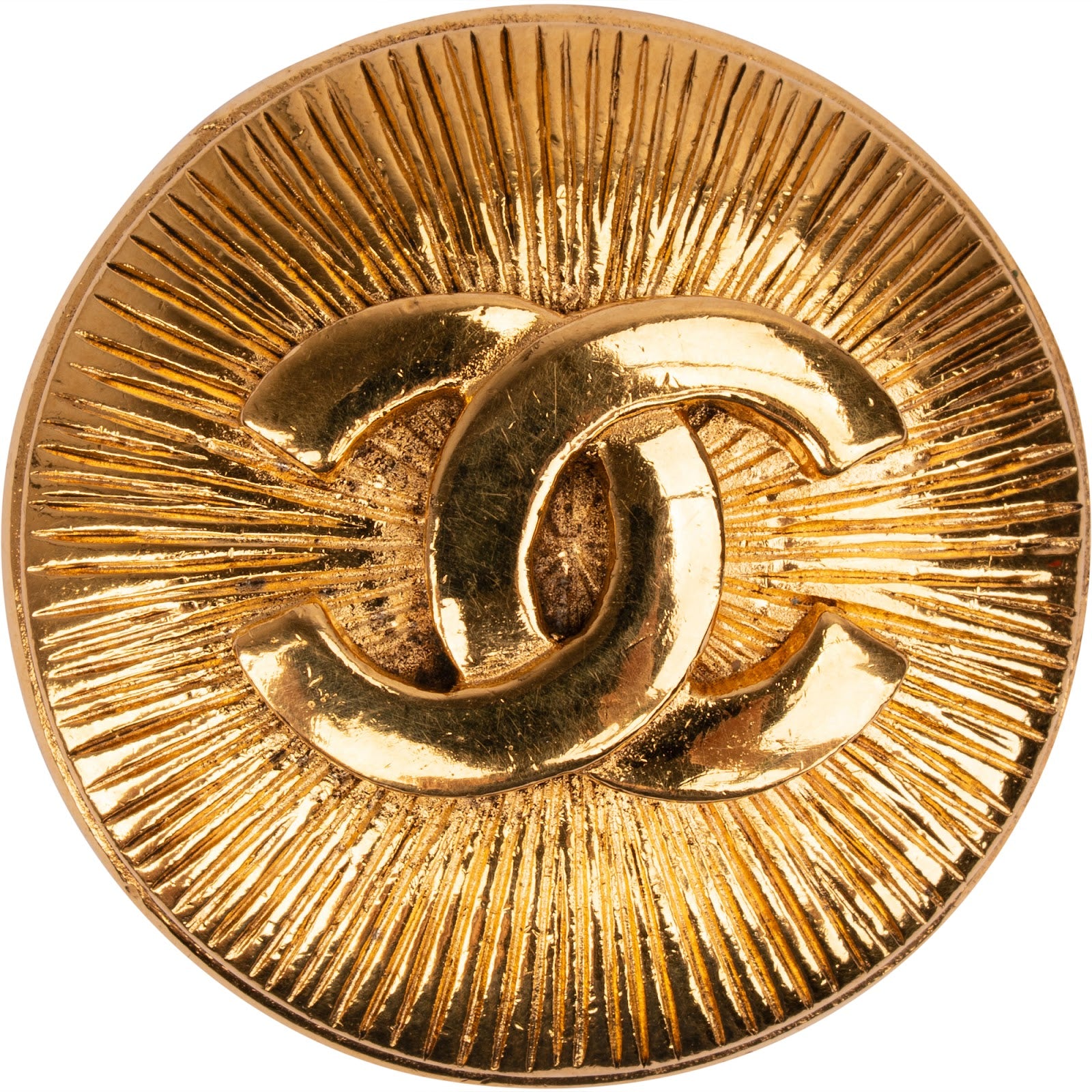 Chanel Golden CC Sunburst Brosche