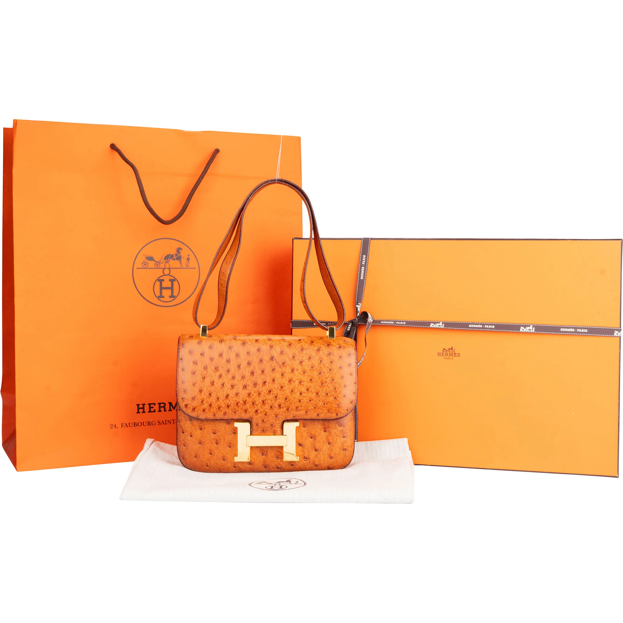 Hermes Ostrich Constance 23 Shoulder Bag