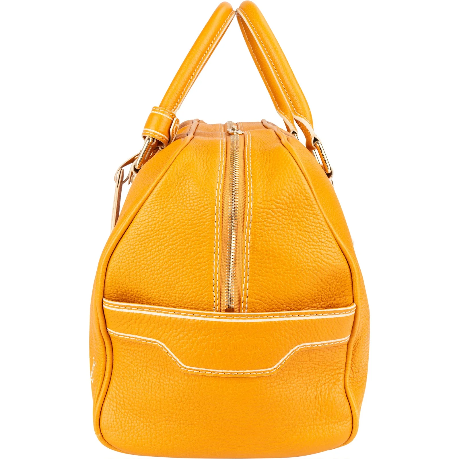 Louis Vuitton Yellow Taurillon Jaune Tobago Weekender 45 Reisetasche