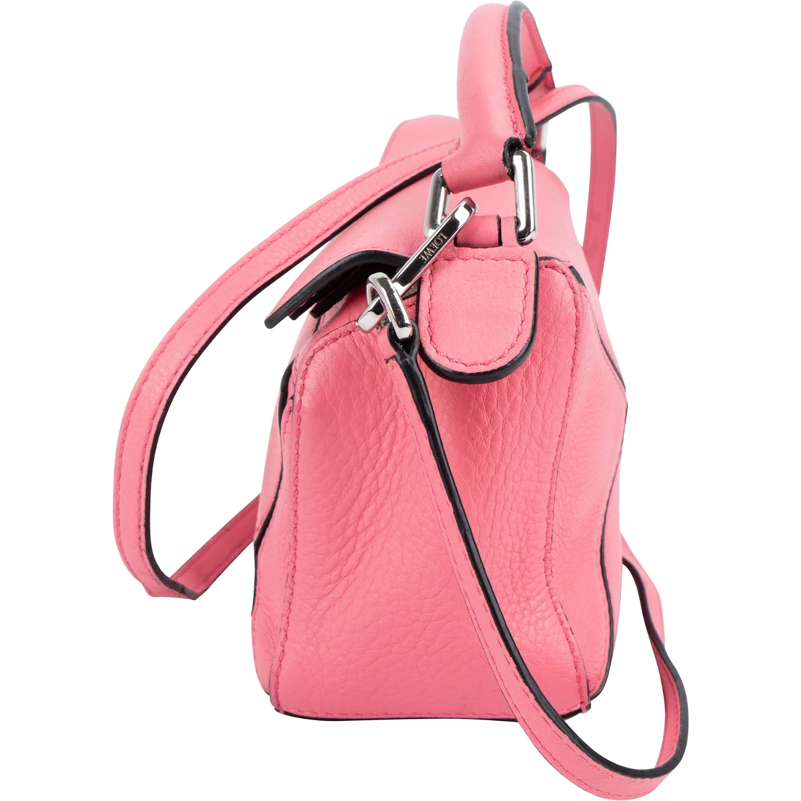 Loewe Pink Leather Puzzle Mini Crossbody Handbag