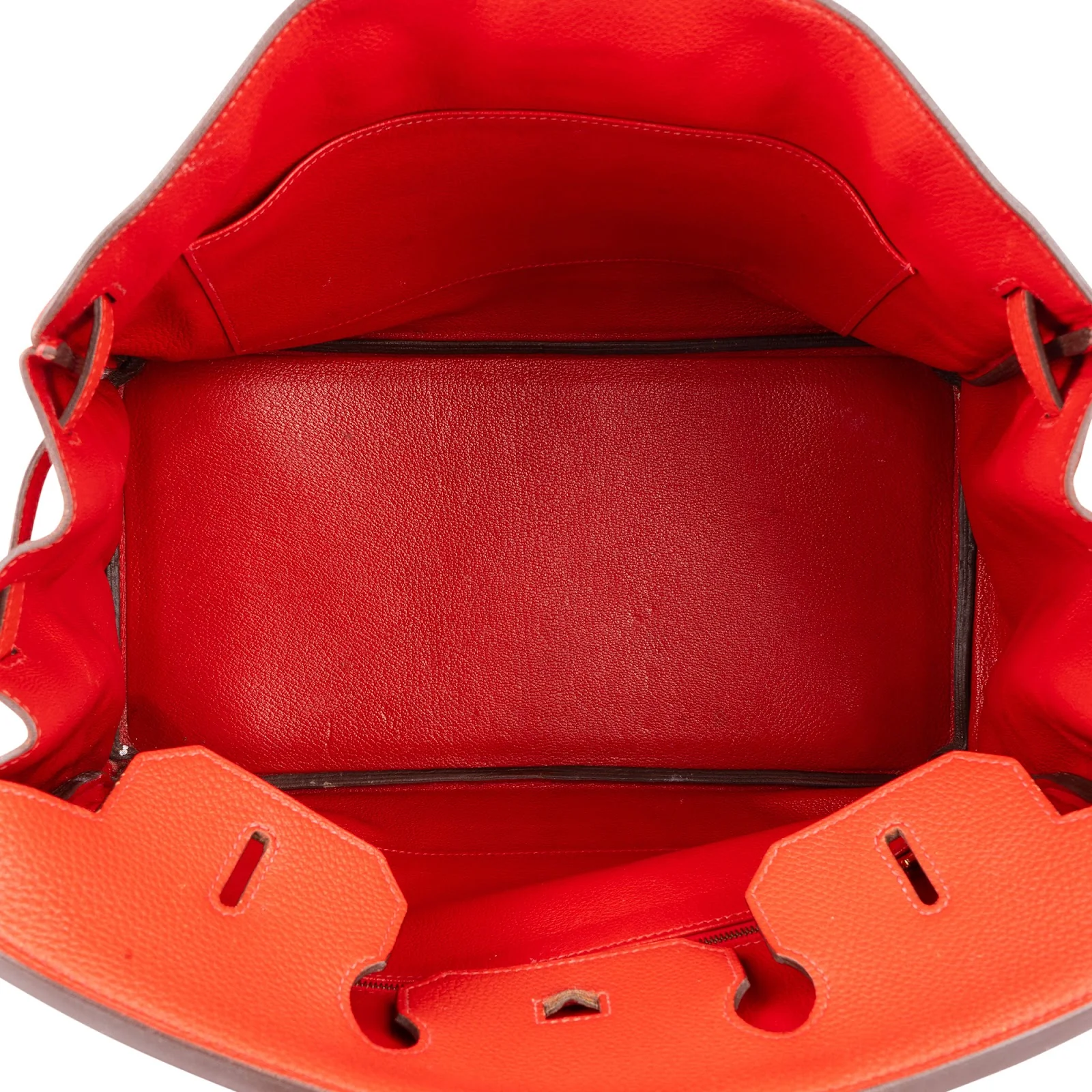 Hermès Rouge Fjord Leather Birkin 35 Handbag