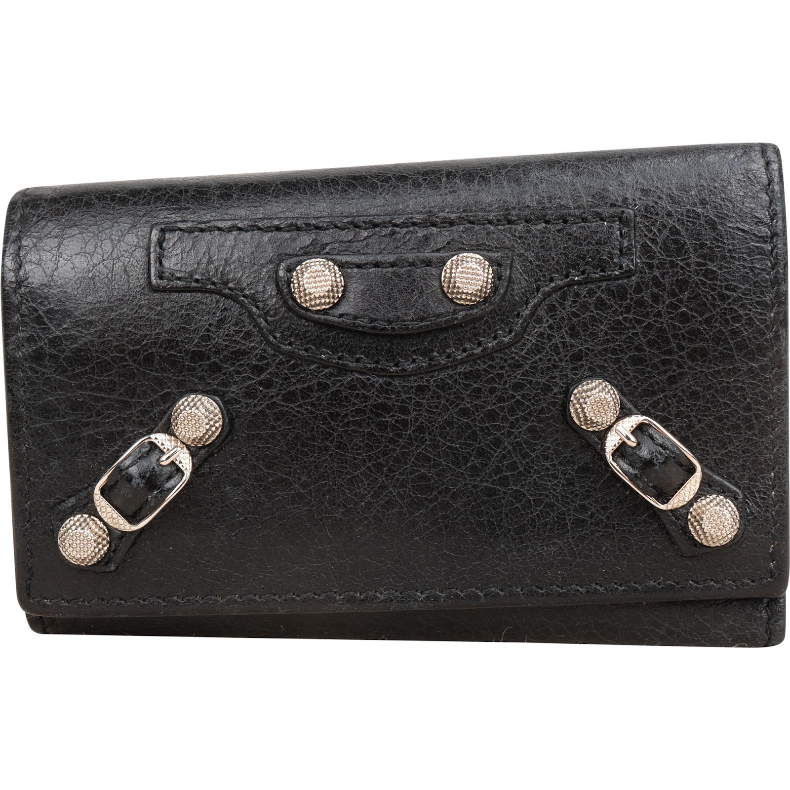 Balenciaga Black Leather Schlüsseletui
