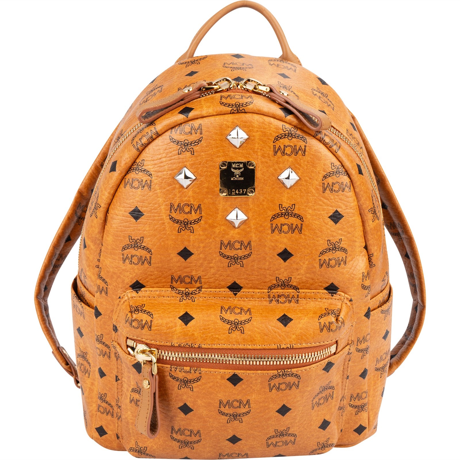 MCM Monogram Visetos Stark Studded Small Backpack