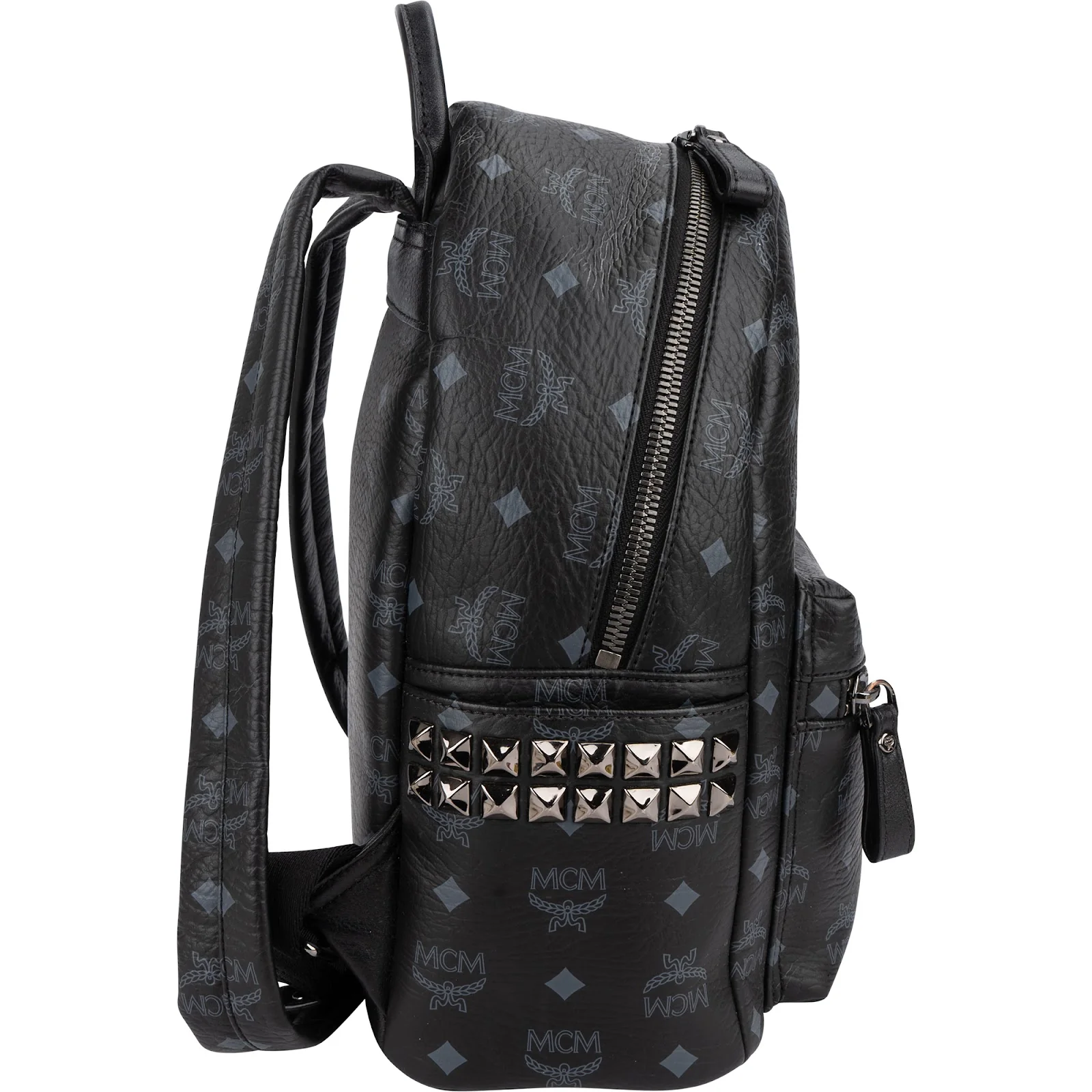 MCM Monogram Visetos Stark Side Studs Small Backpack