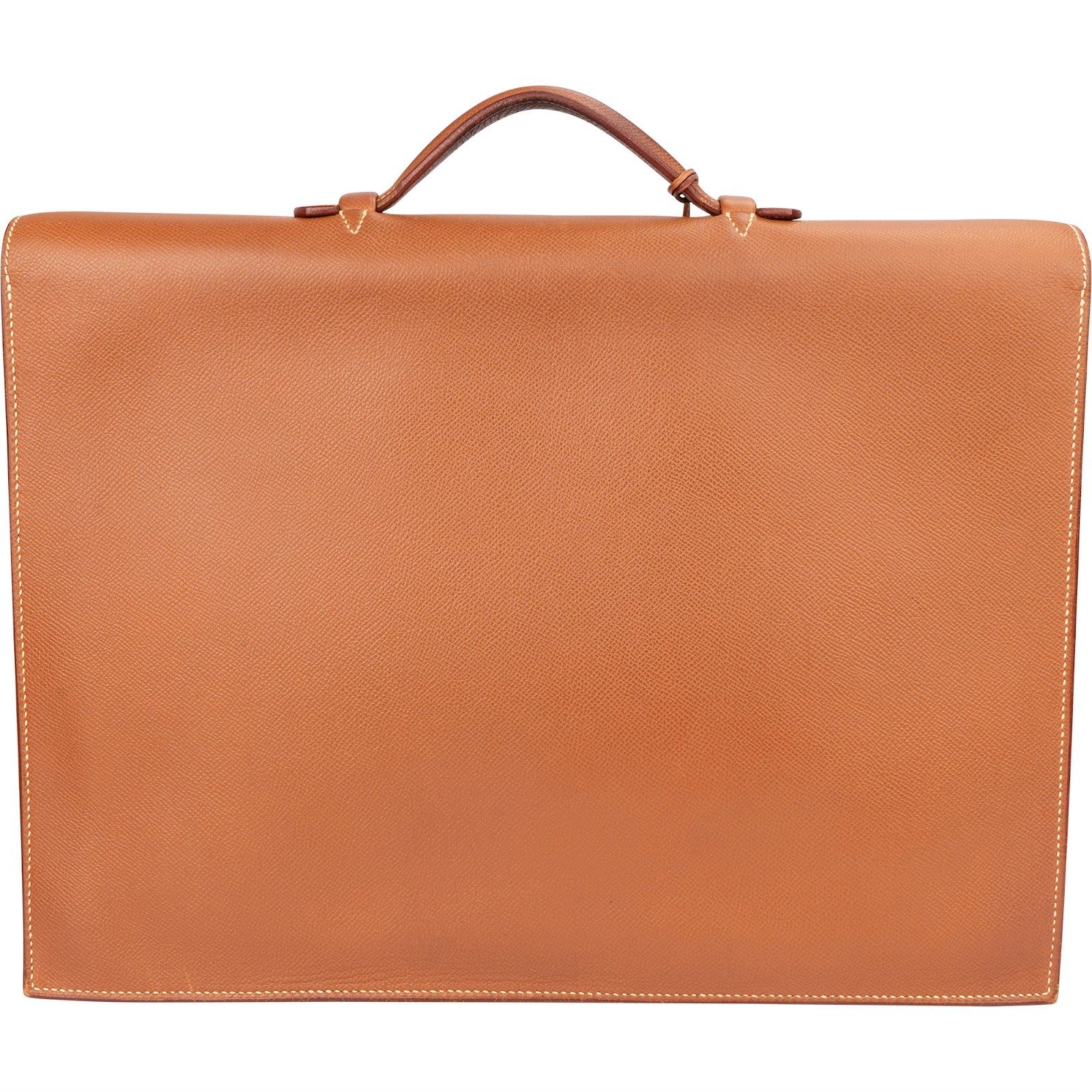 Borsa da lavoro Hermès in pelle marrone Courchevel "Sac à Dépeches"
