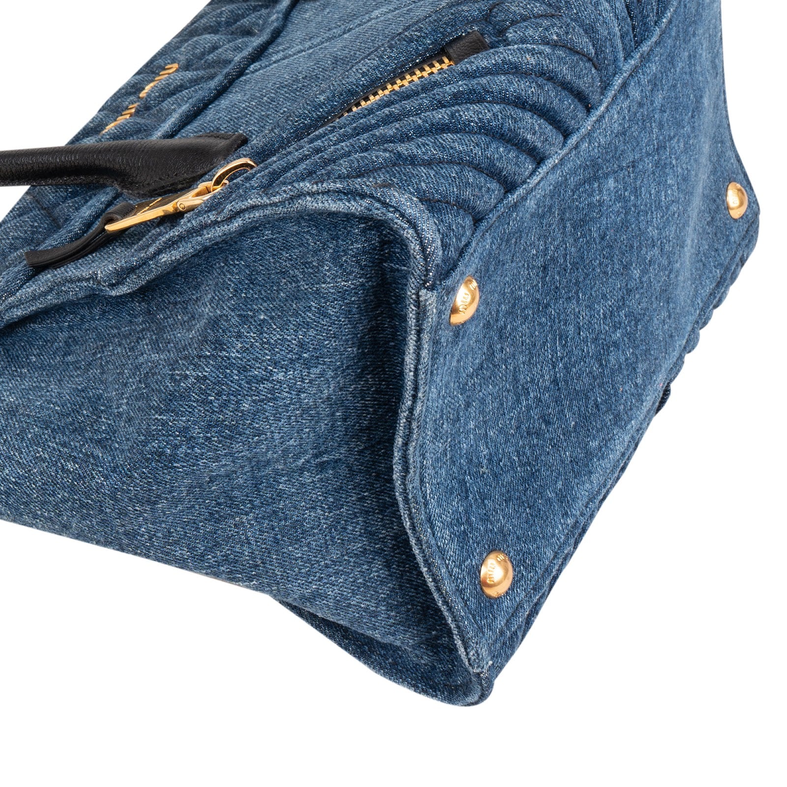 Miu Miu Denim Biker Tote Handbag