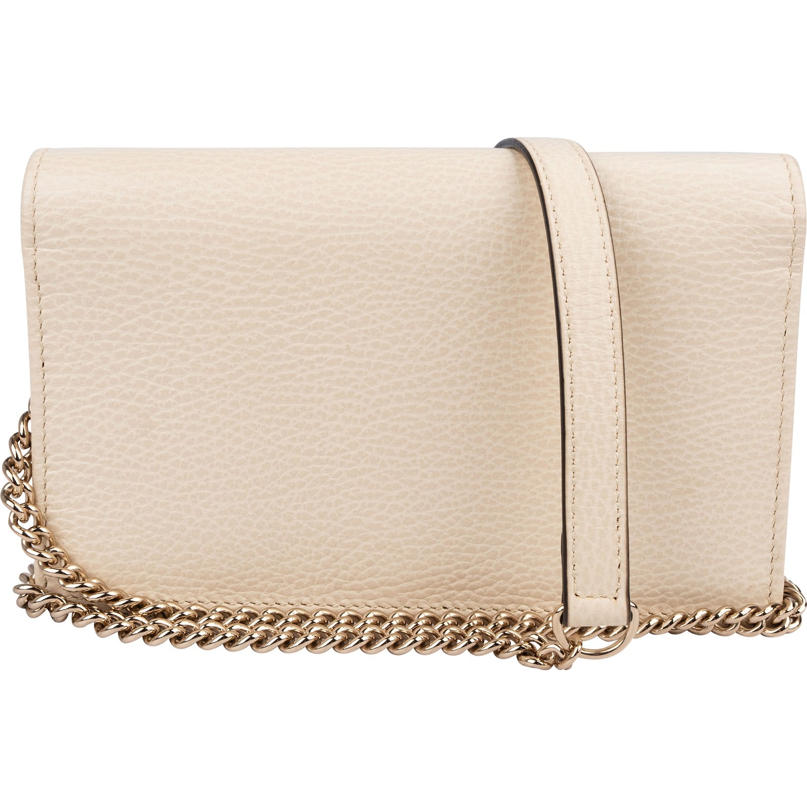 Gucci Grained Leather Interlocking GG Wallet On Chain