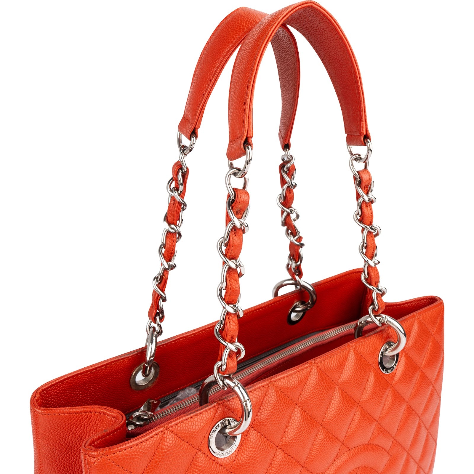 Chanel Quilted Caviar Leather Grand Shopping Tote CC Shoulder Bag