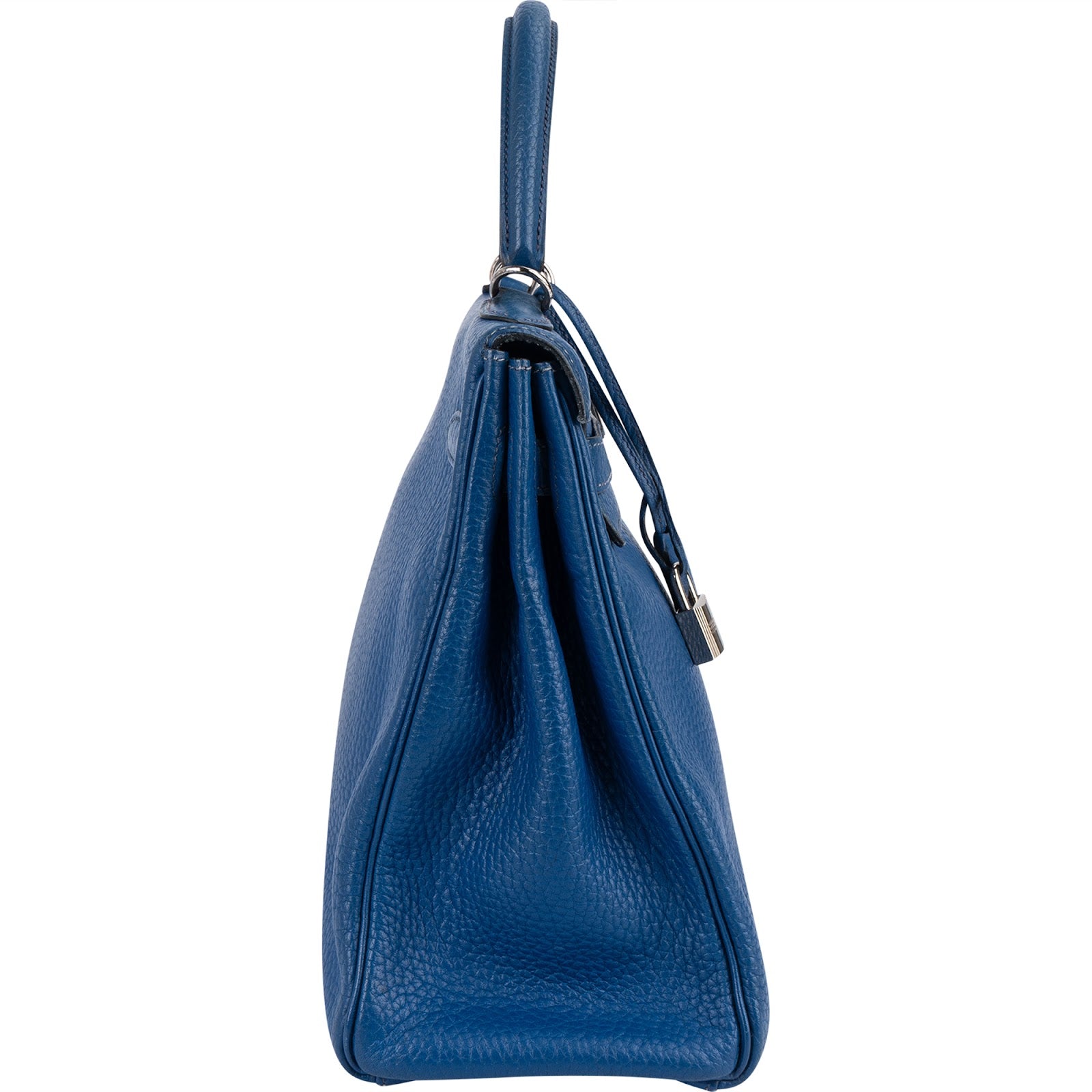 Sac à main Hermès Kelly Retourne 35 en cuir Bleu Togo
