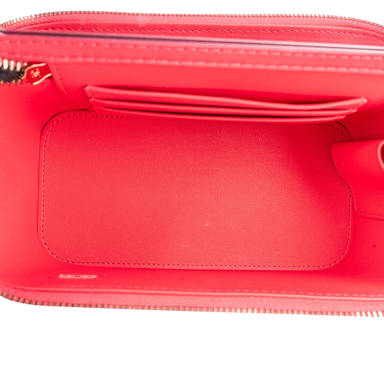 Chanel Quilted Lambskin Crystal Emblem CC Vanity Case