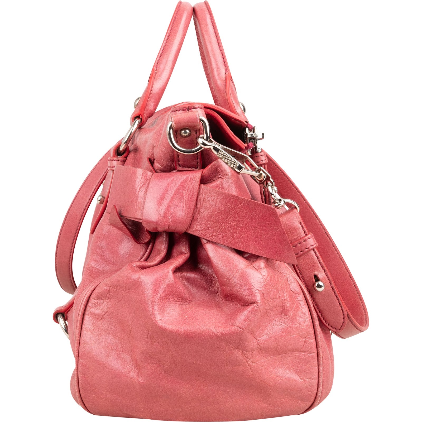 Miu Miu – Vitello Lux Leather Bow Satchel Handtasche