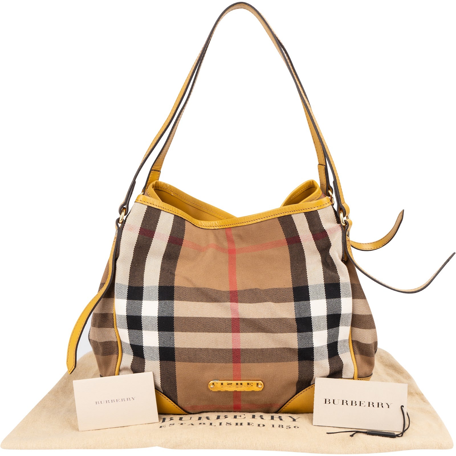 Burberry Nova Check Monogram Haymarket Hobo Shoulder Bag