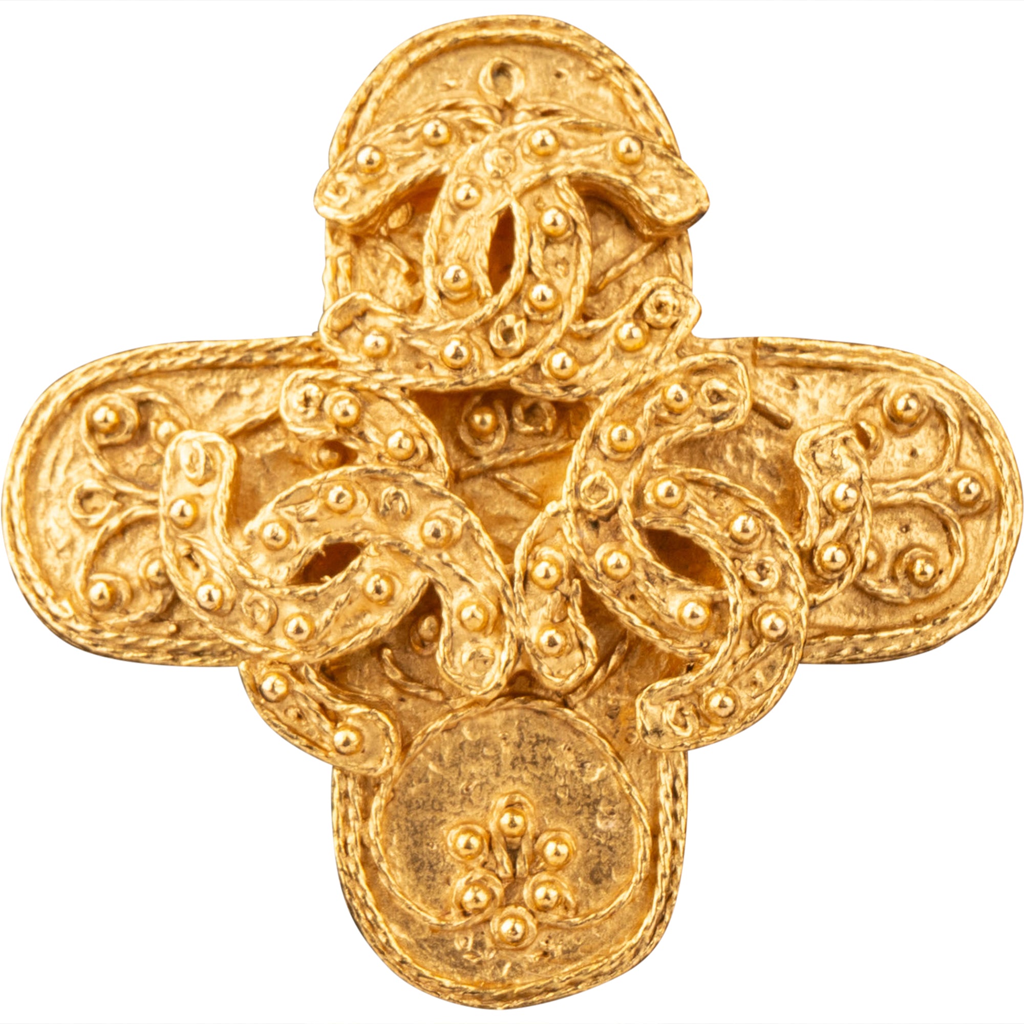 Chanel Golden Triple CC Brooch