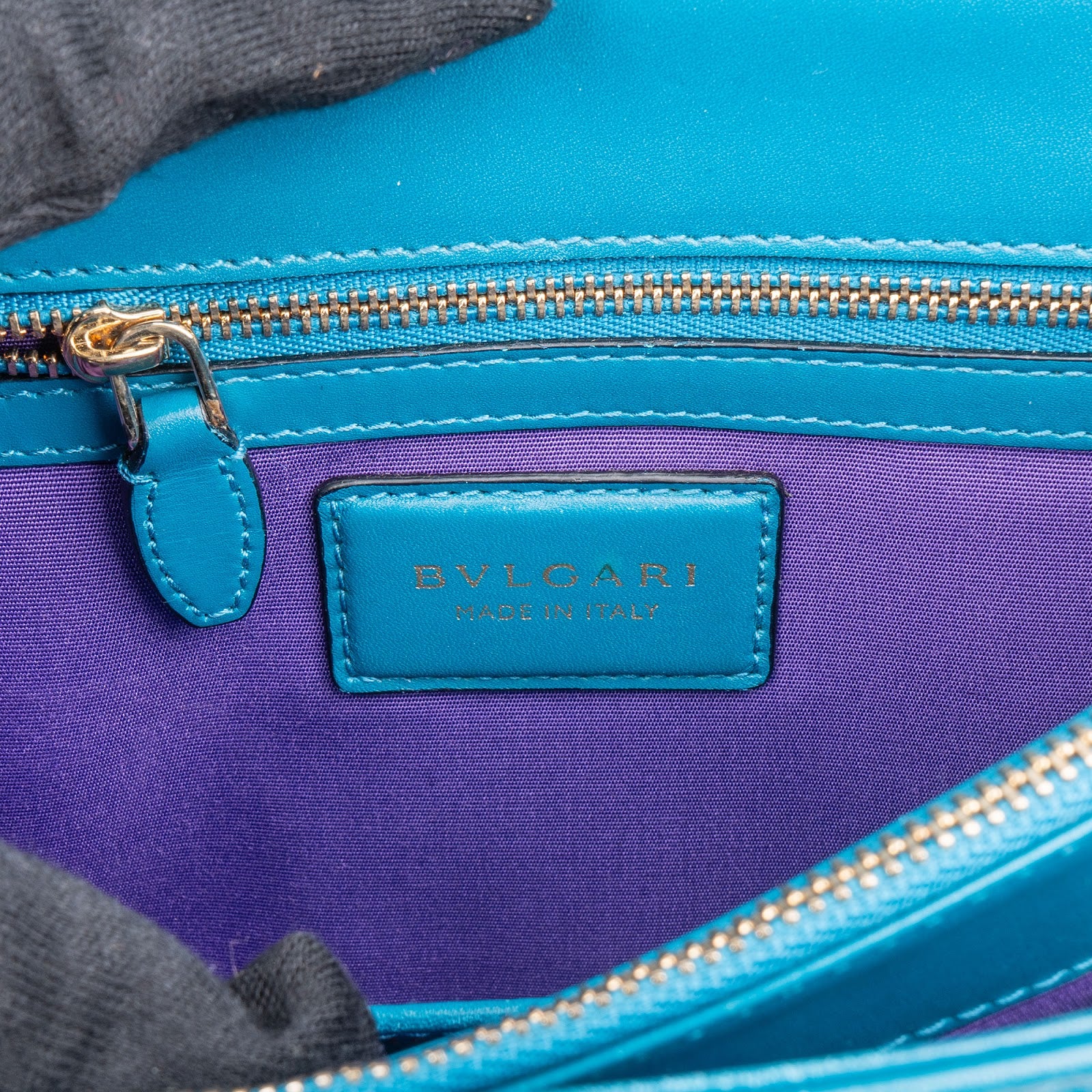 Bvlgari Blue Leather Serpenti Forever Shoulder Bag