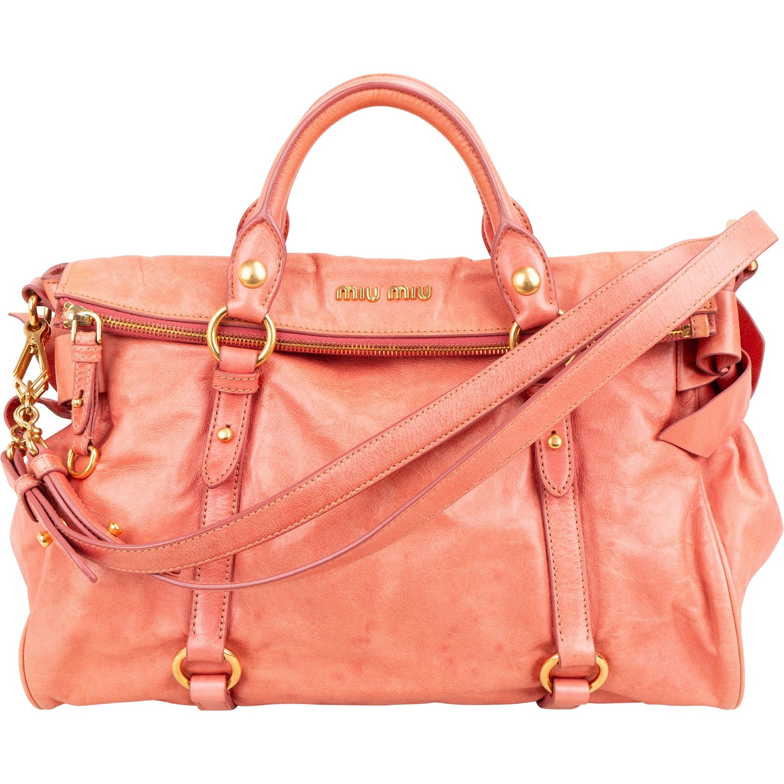 Miu Miu - Vitello Lux Bow Shoulderbag