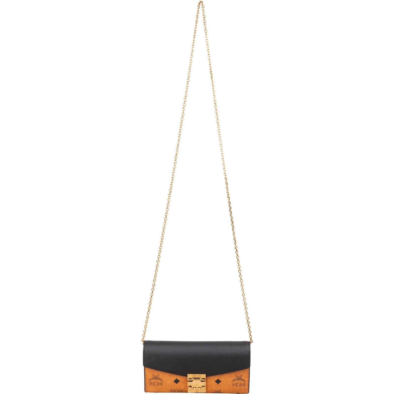 Borsa a tracolla con portafoglio a catena MCM Monogram Visetos Patricia