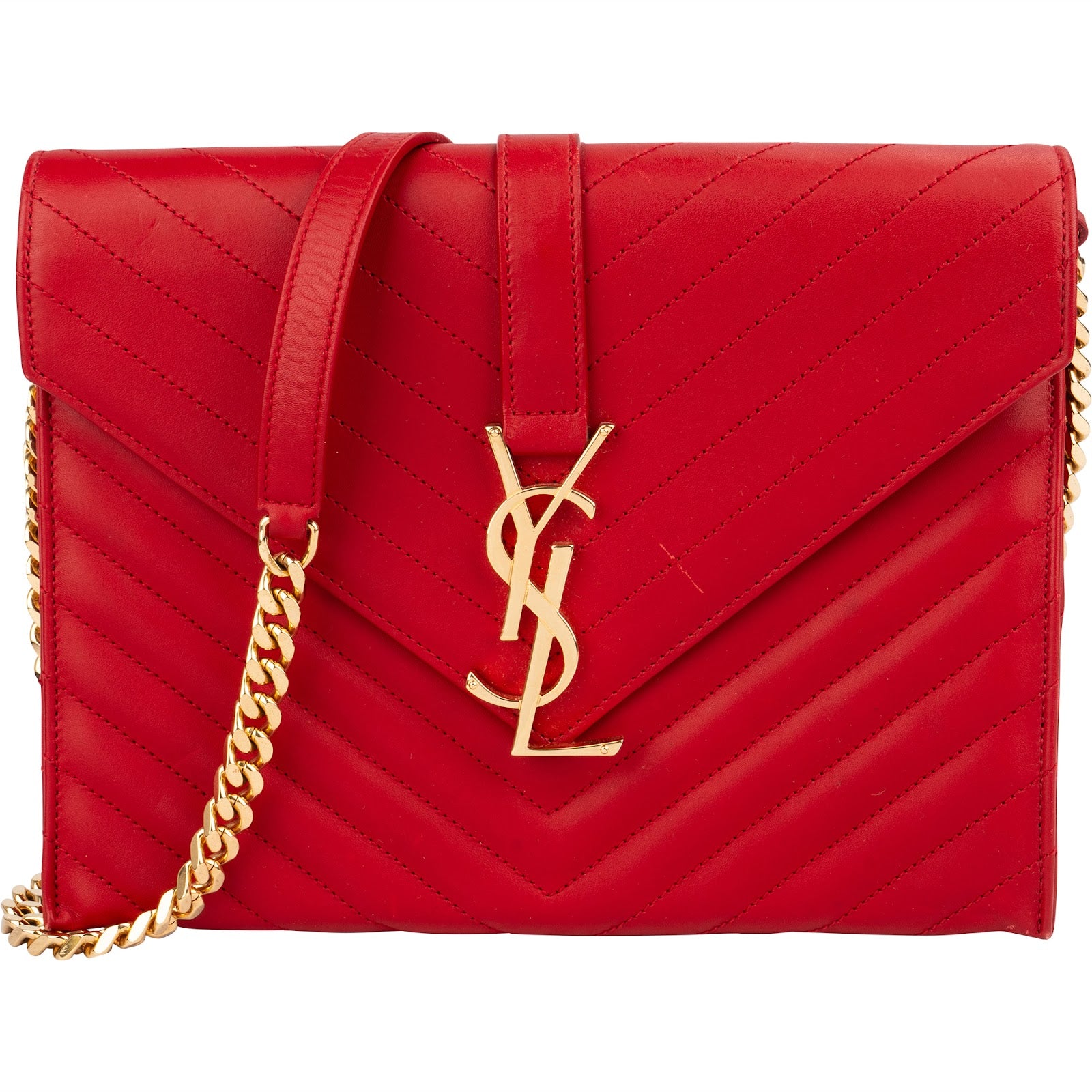 Yves Saint Laurent Quilted Calfskin Envelope Shoulder Bag