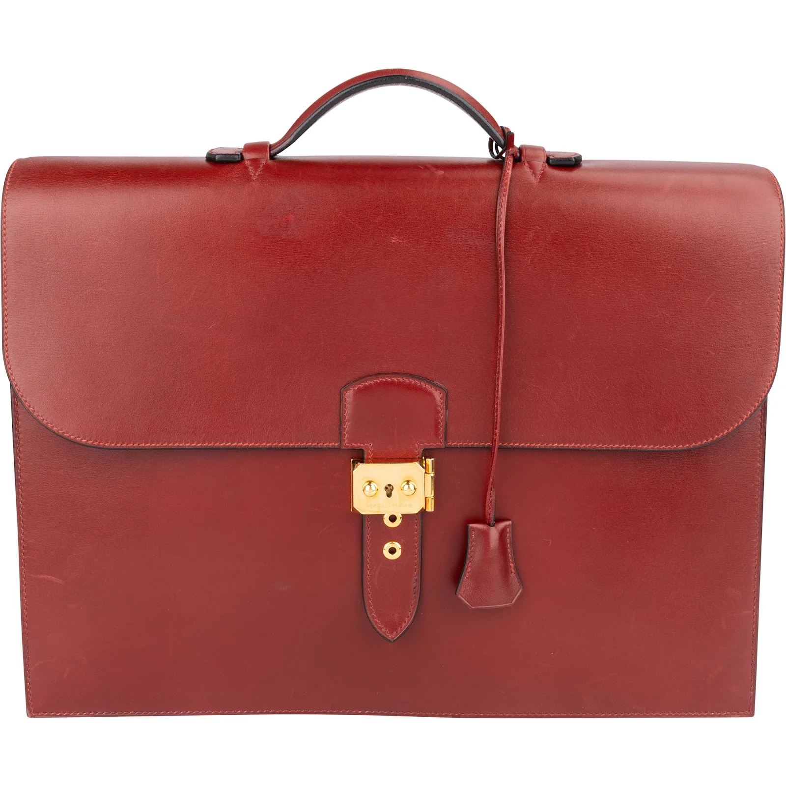 Hermès Bordeaux Leather Depeches Aktentasche