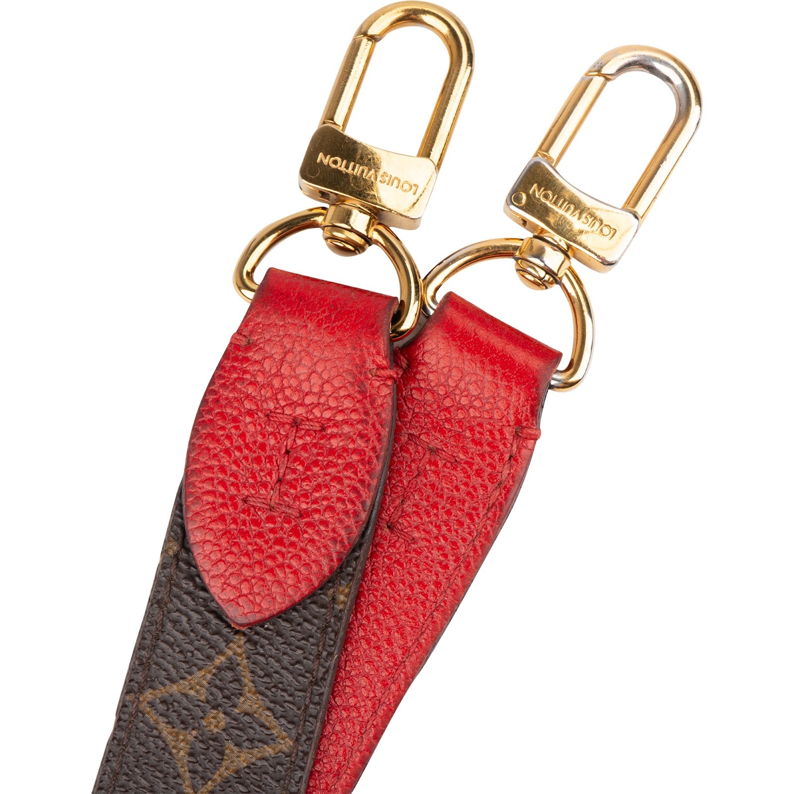 Louis Vuitton Monogram Canvas Red Leather Bags Strap