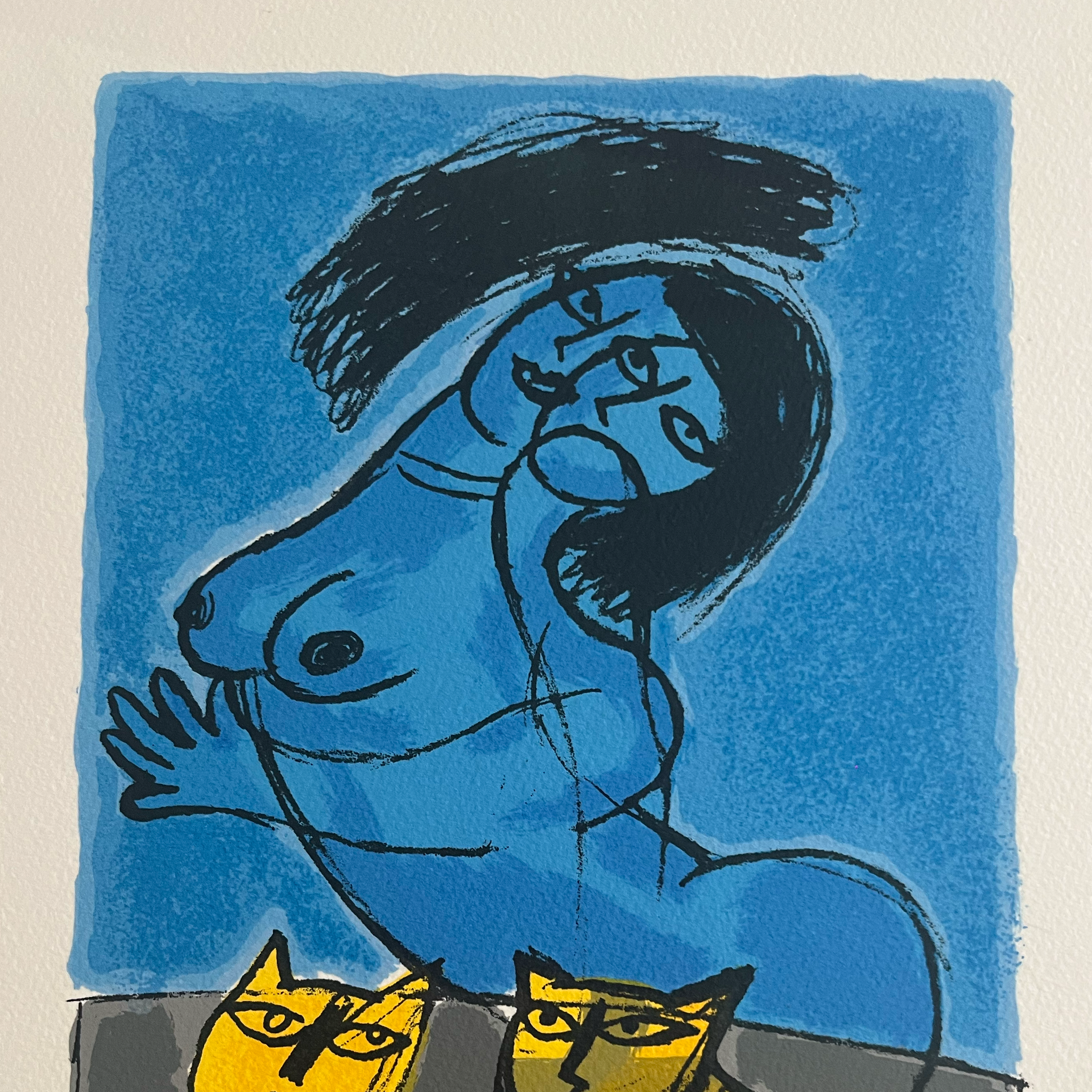 Corneille - Le dédoublement - Le Nu avec le chat - Lithografie