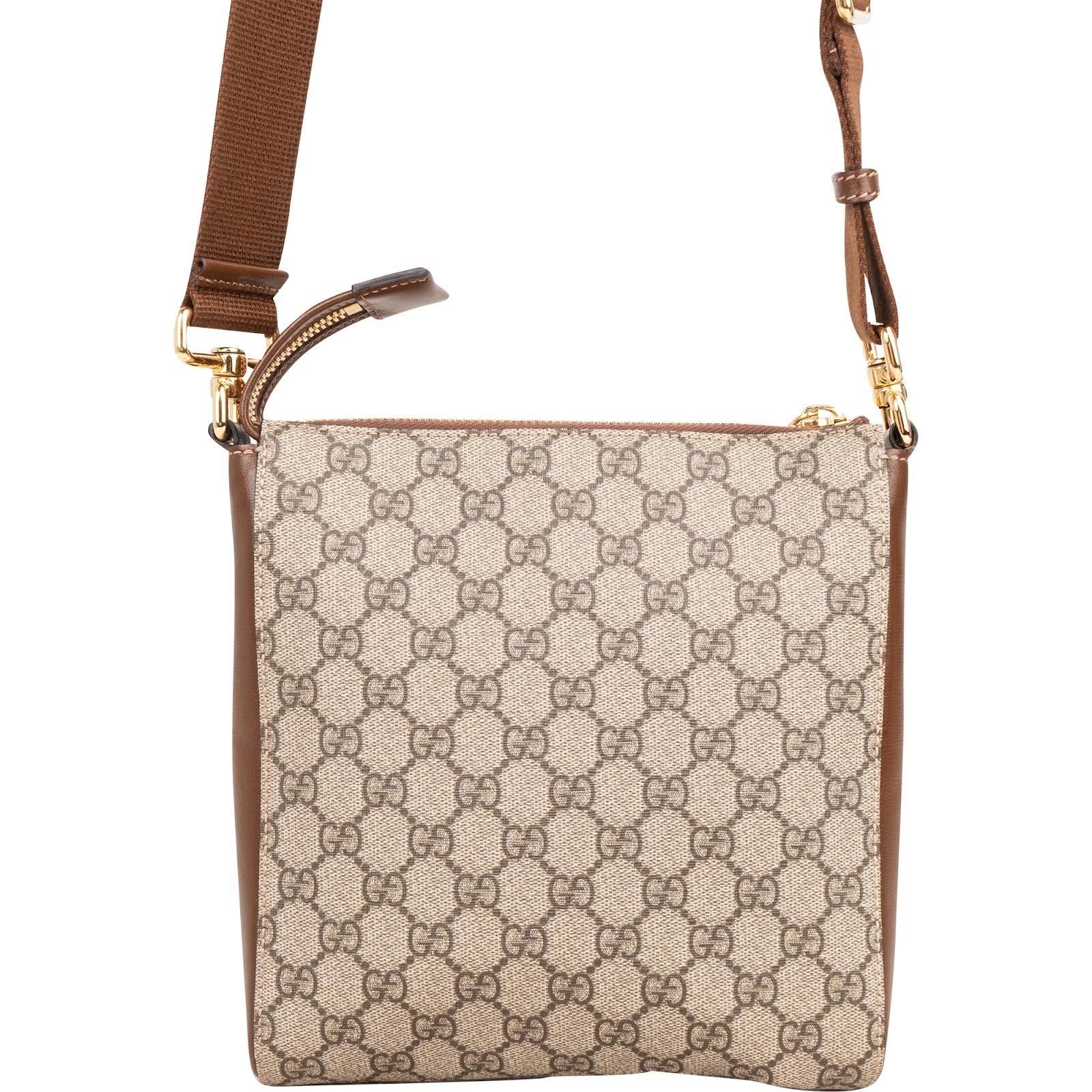 GUCCI Monogram GG Supreme Interlocking G Messenger Crossbody Bag