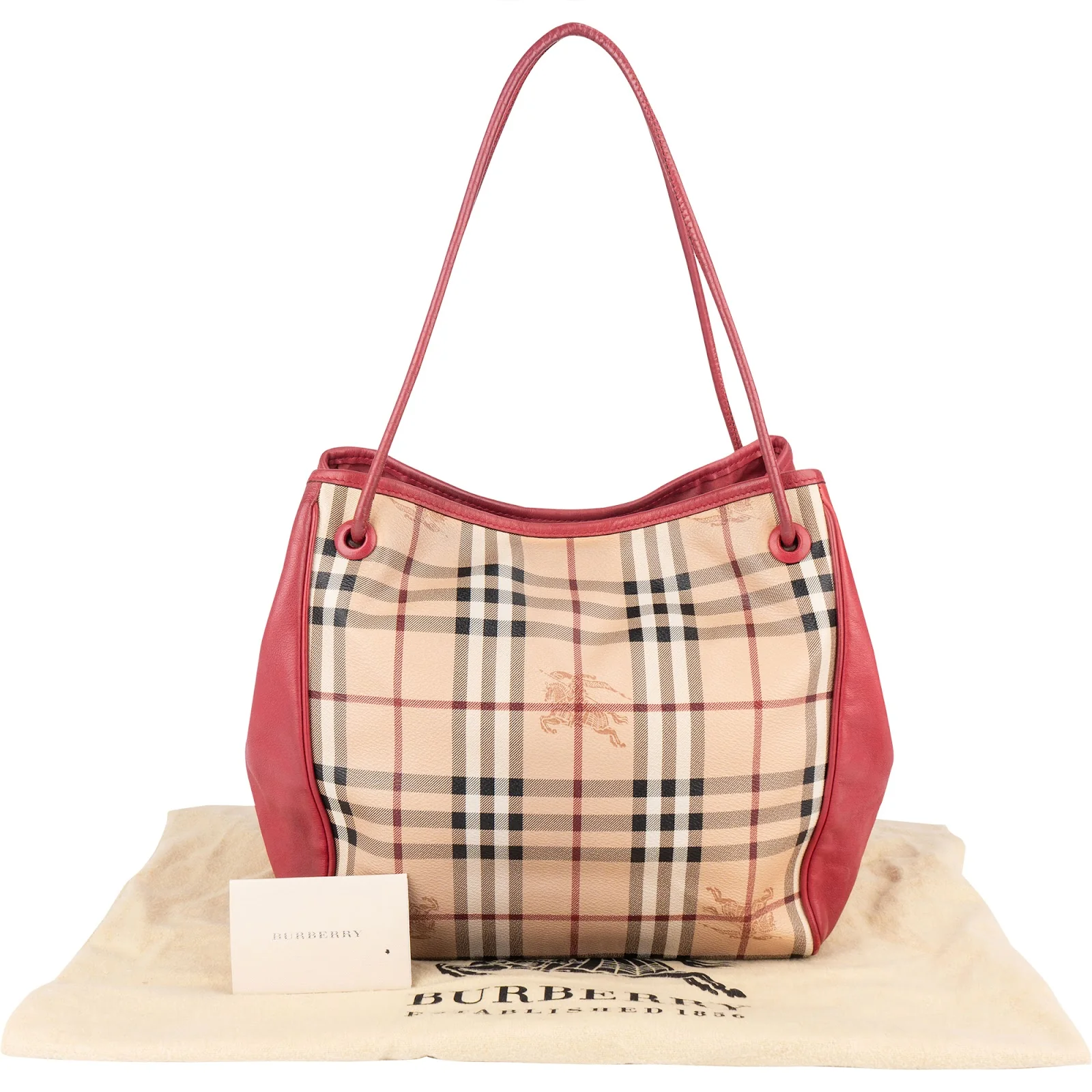 Burberry Haymarket Nova Check Tote Shoulder Bag