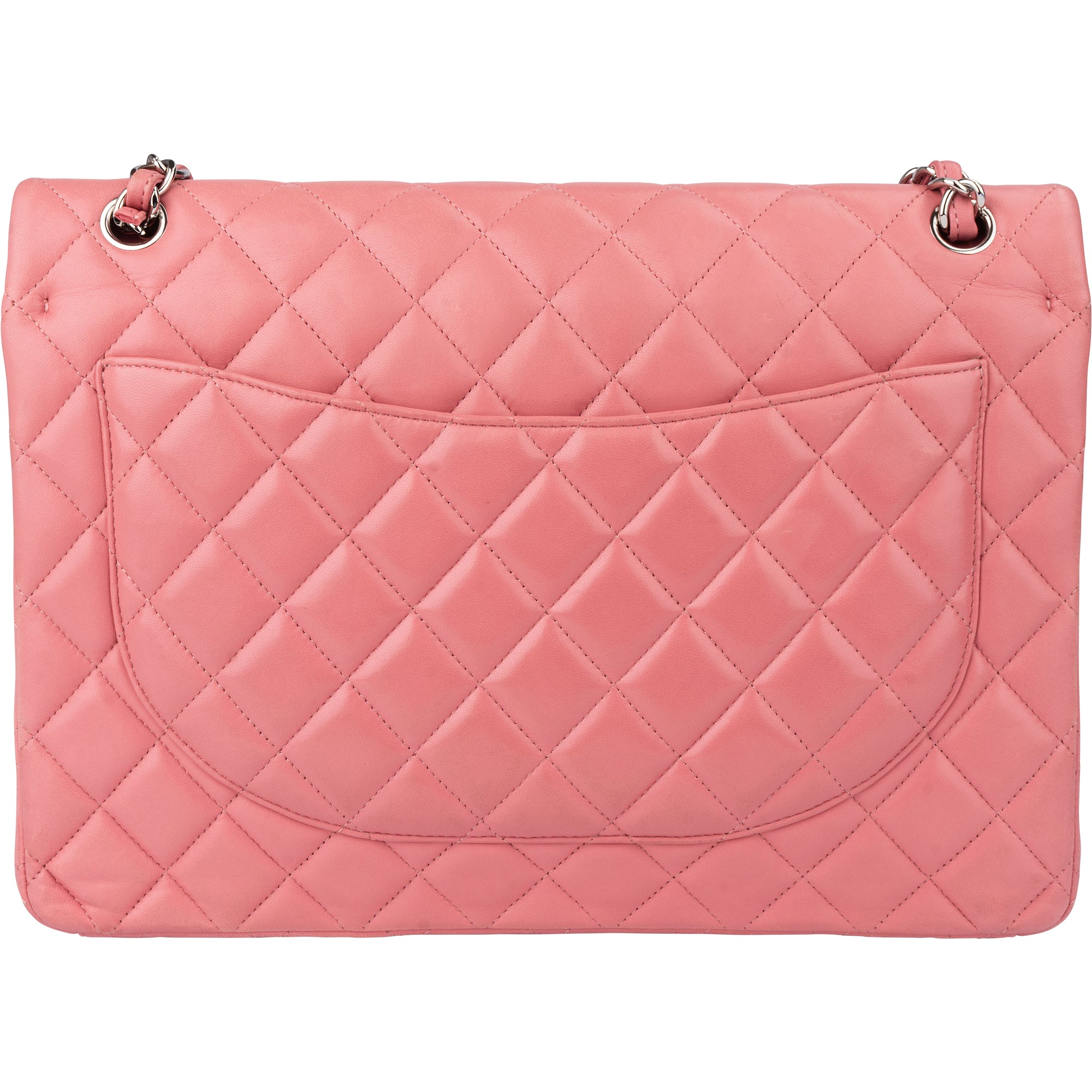 Chanel Quilted Lambskin Palladium Maxi Double Flap Crossbody Bag