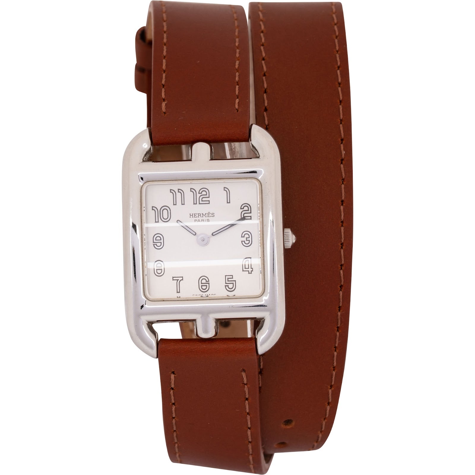 Hermès Silver Tone Cape Cod Double Tour CC1. 210 Uhr