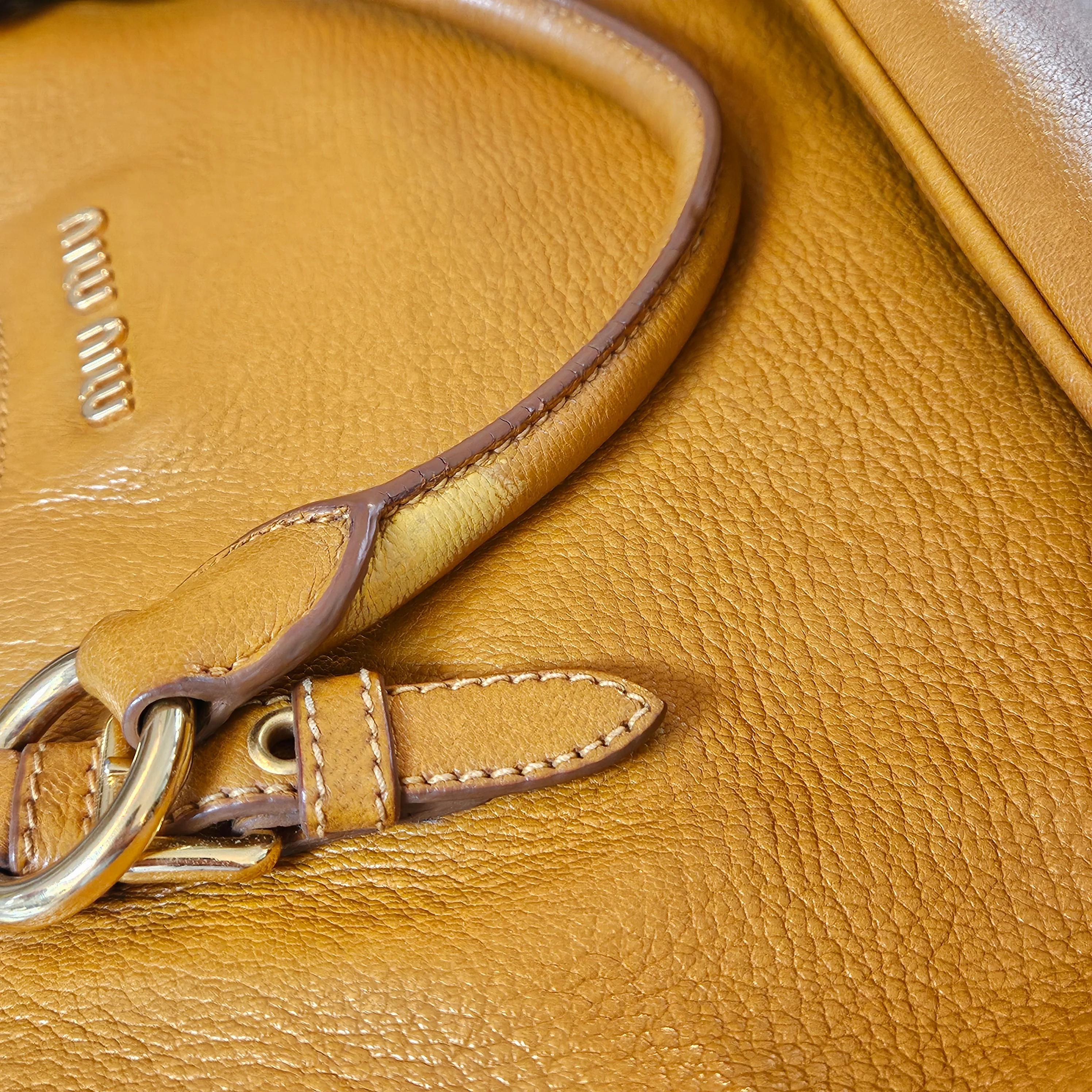 Miu Miu Grained Leather Vitello Lux Handbag