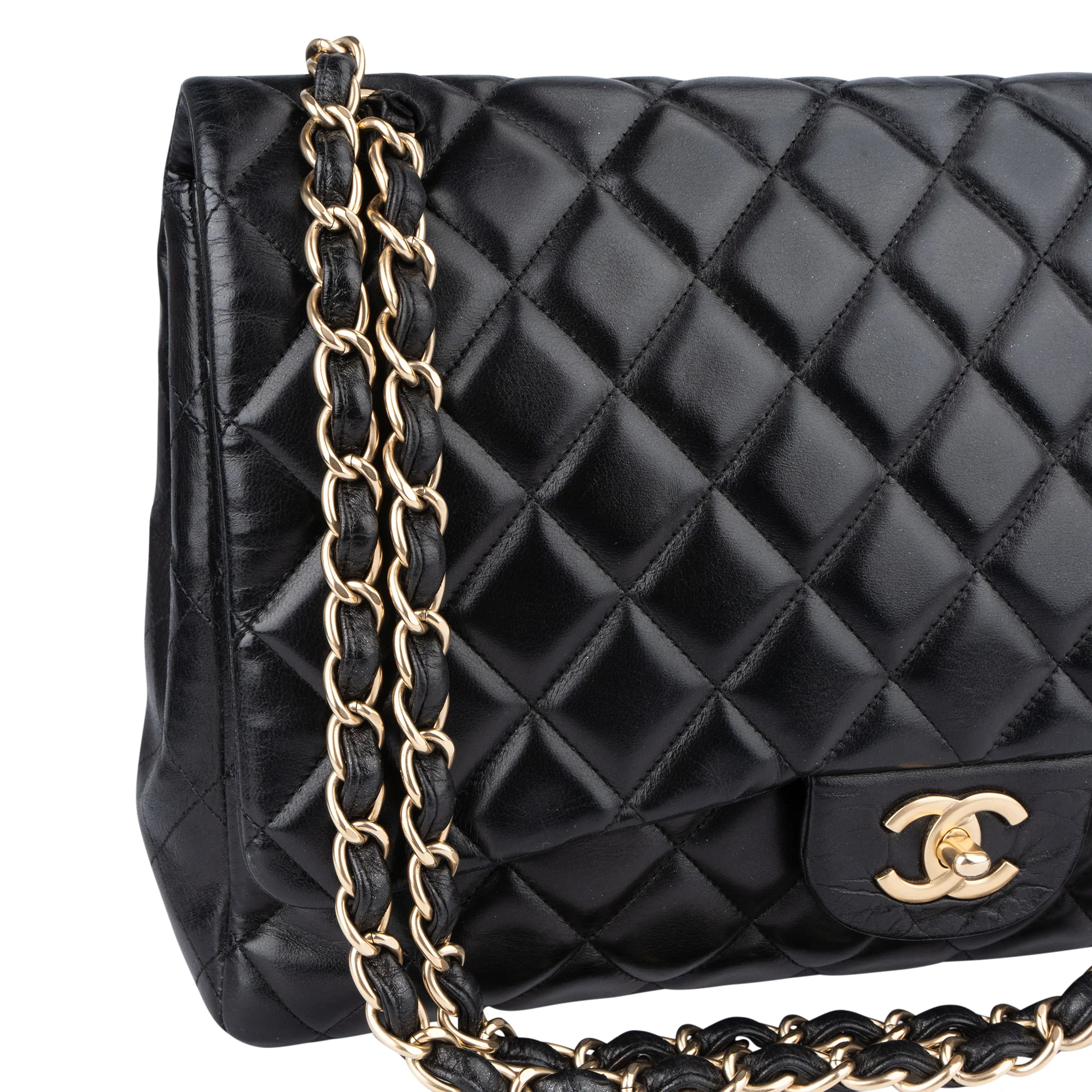 Chanel Quilted Lambskin Maxi Single Flap Crossbody Bag