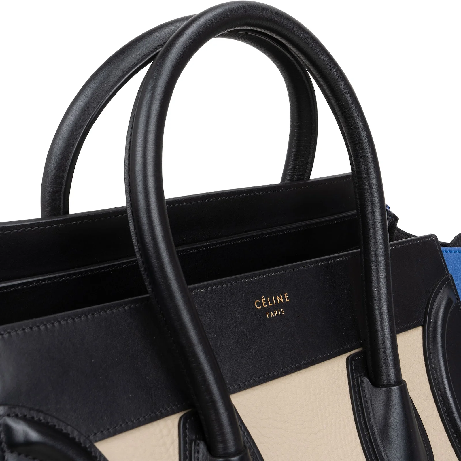Céline Tricolor Leather Luggage Handbag