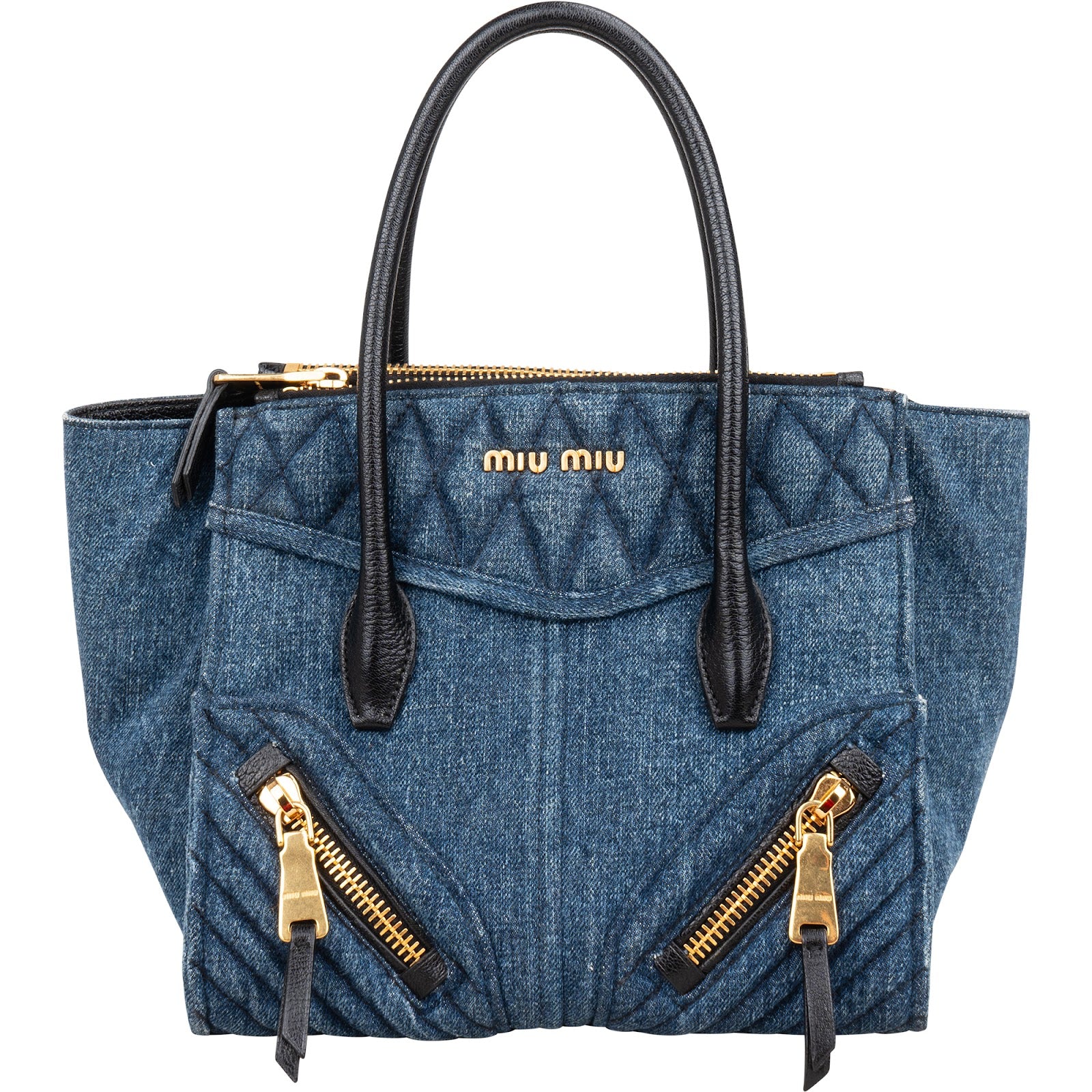 Miu Miu Denim Biker Tote Handbag