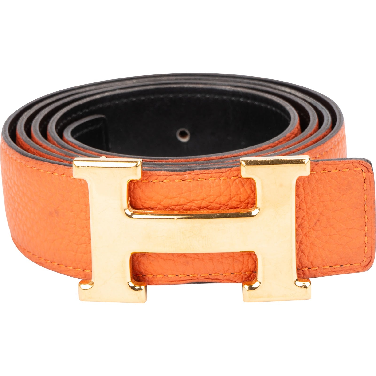Hermès – Tweekleurige, omkeerbare H-riem van leer (100) Riem