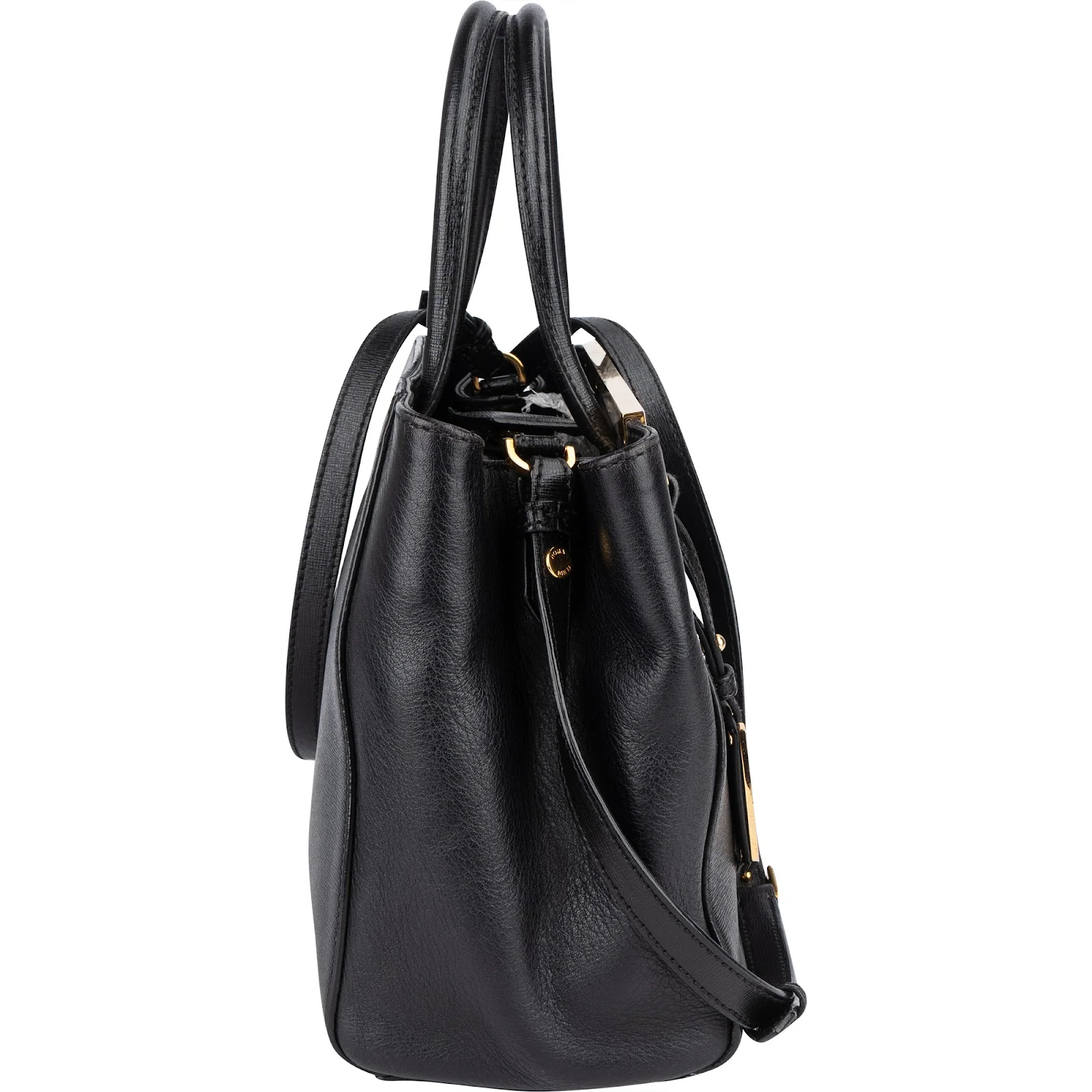 Fendi Black Leather 2Jours Handbag