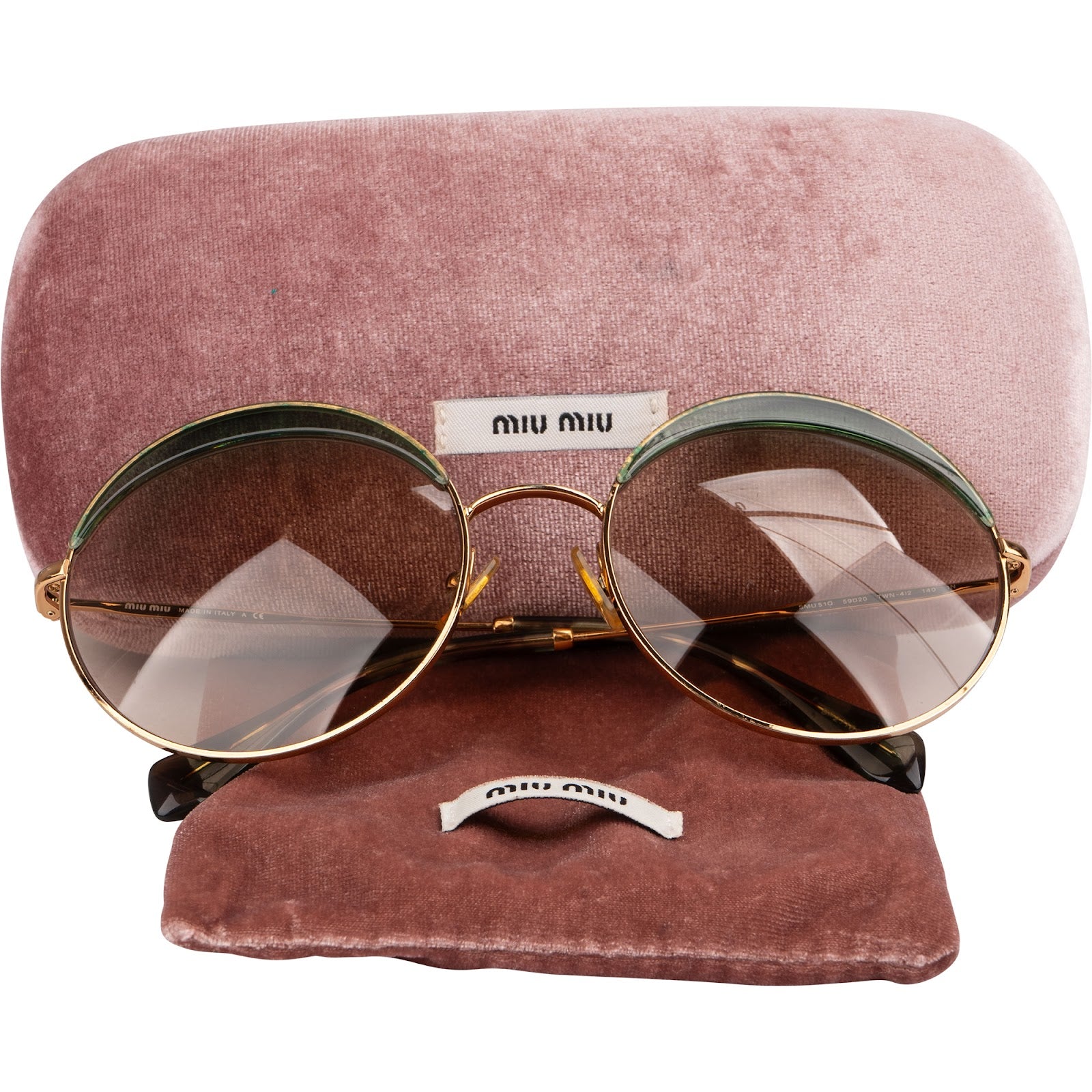 Miu Miu – Gold Tone Green Ombre SMU52S Sonnenbrille