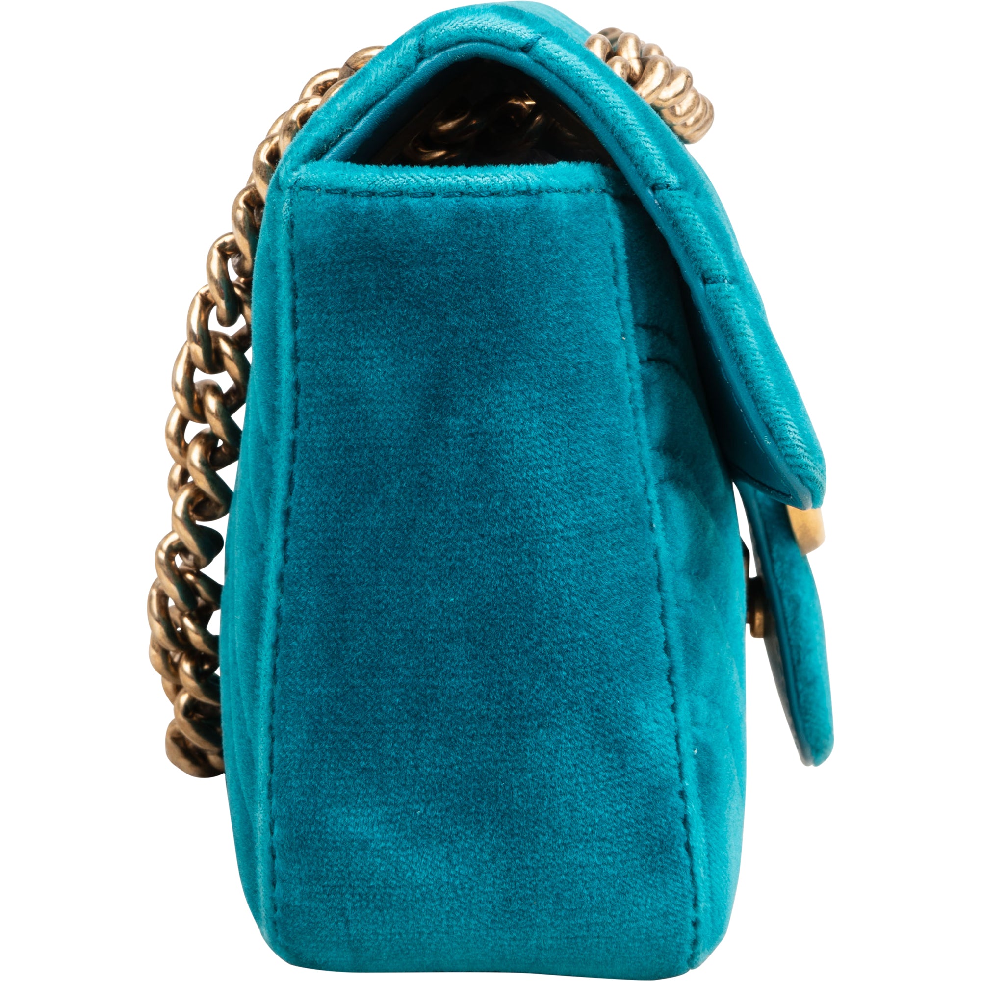 Gucci Chevron Velvet GG Marmont Small Crossbody Bag