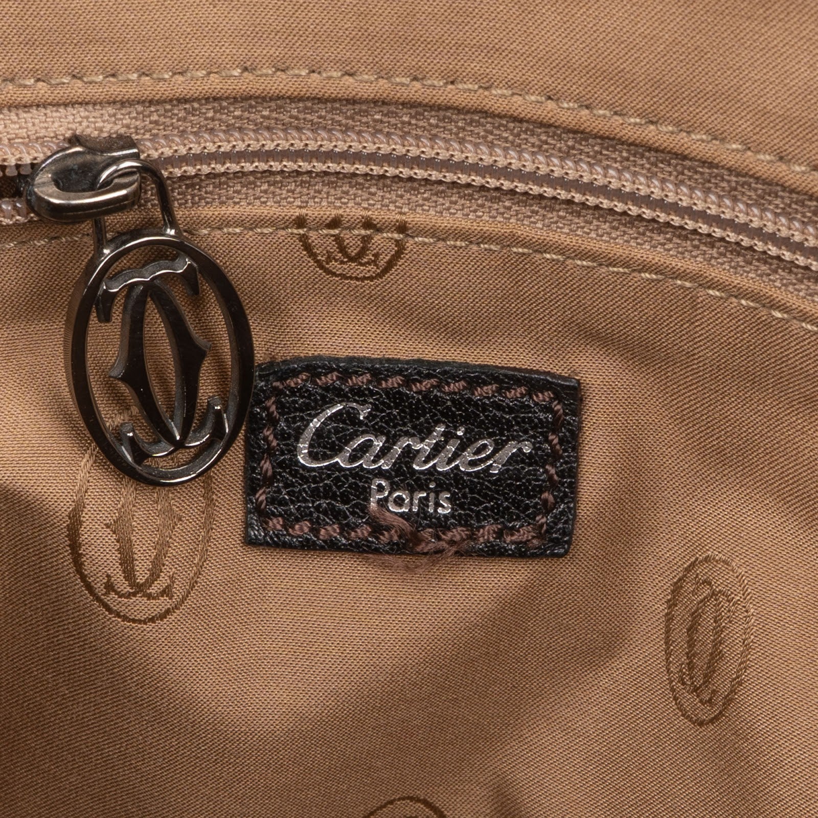 Cartier Black Grained Leather Marcello de Cartier Handbag