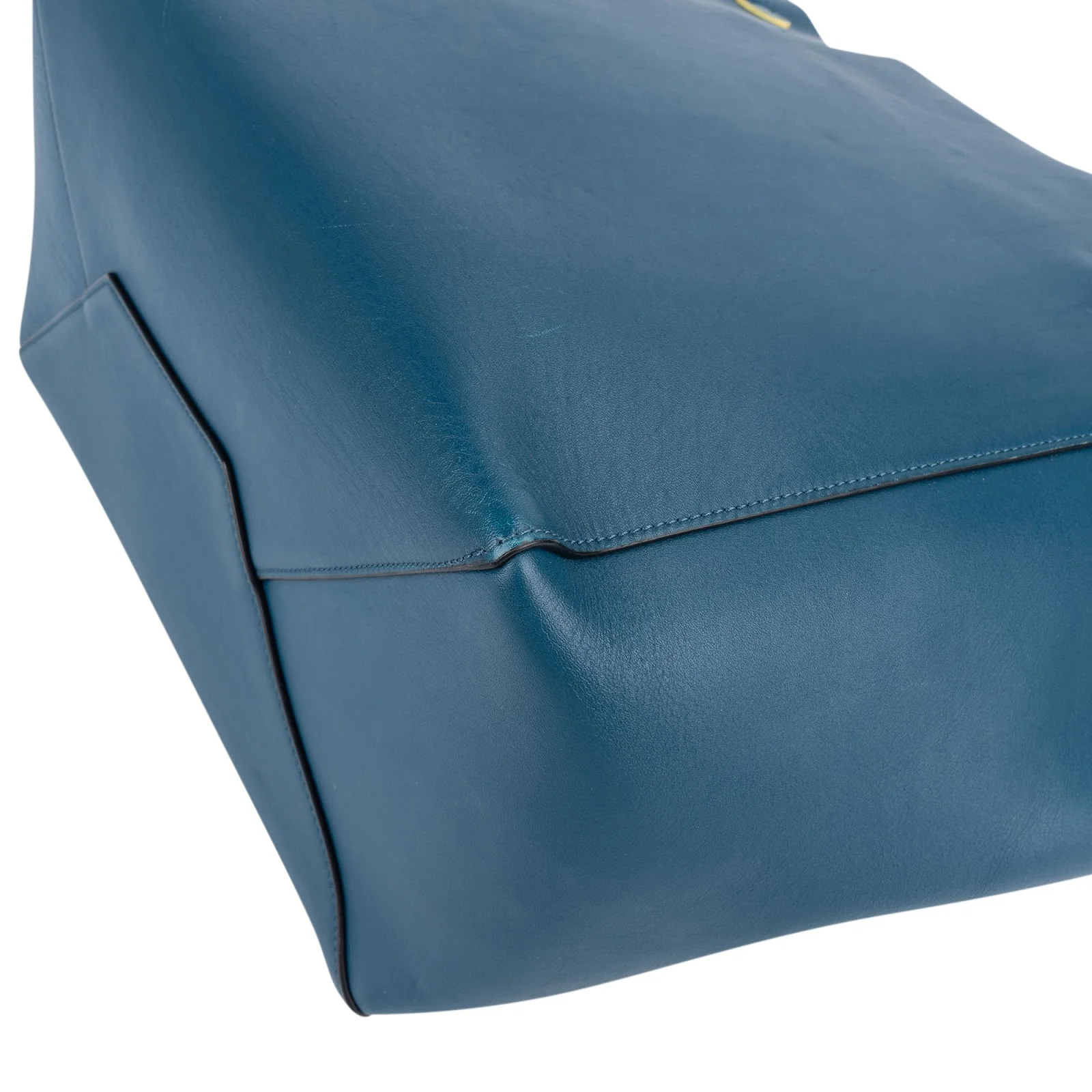 Céline Blue Leather Cabas Phantom Drawstring Tassel Shoulder Bag