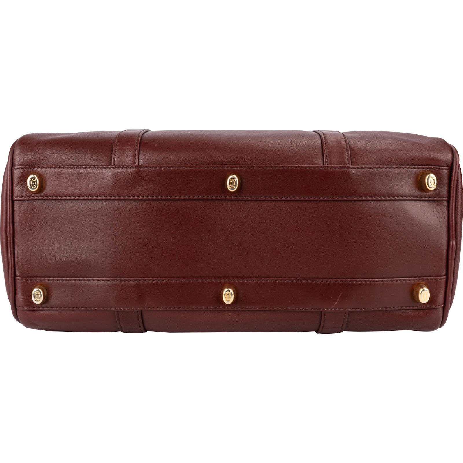 Cartier Bordeaux Leather Must de Cartier Boston Handbag