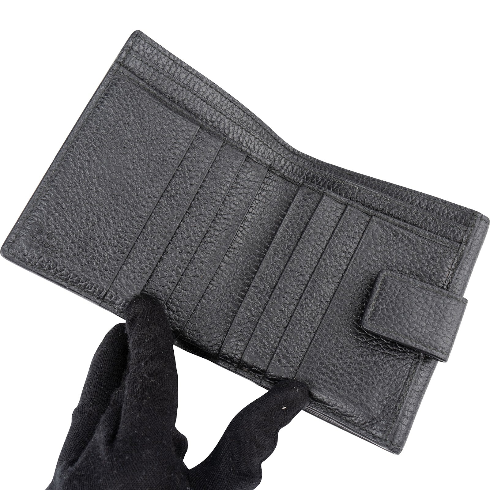 Gucci Grained Leather Interlocking GG Wallet