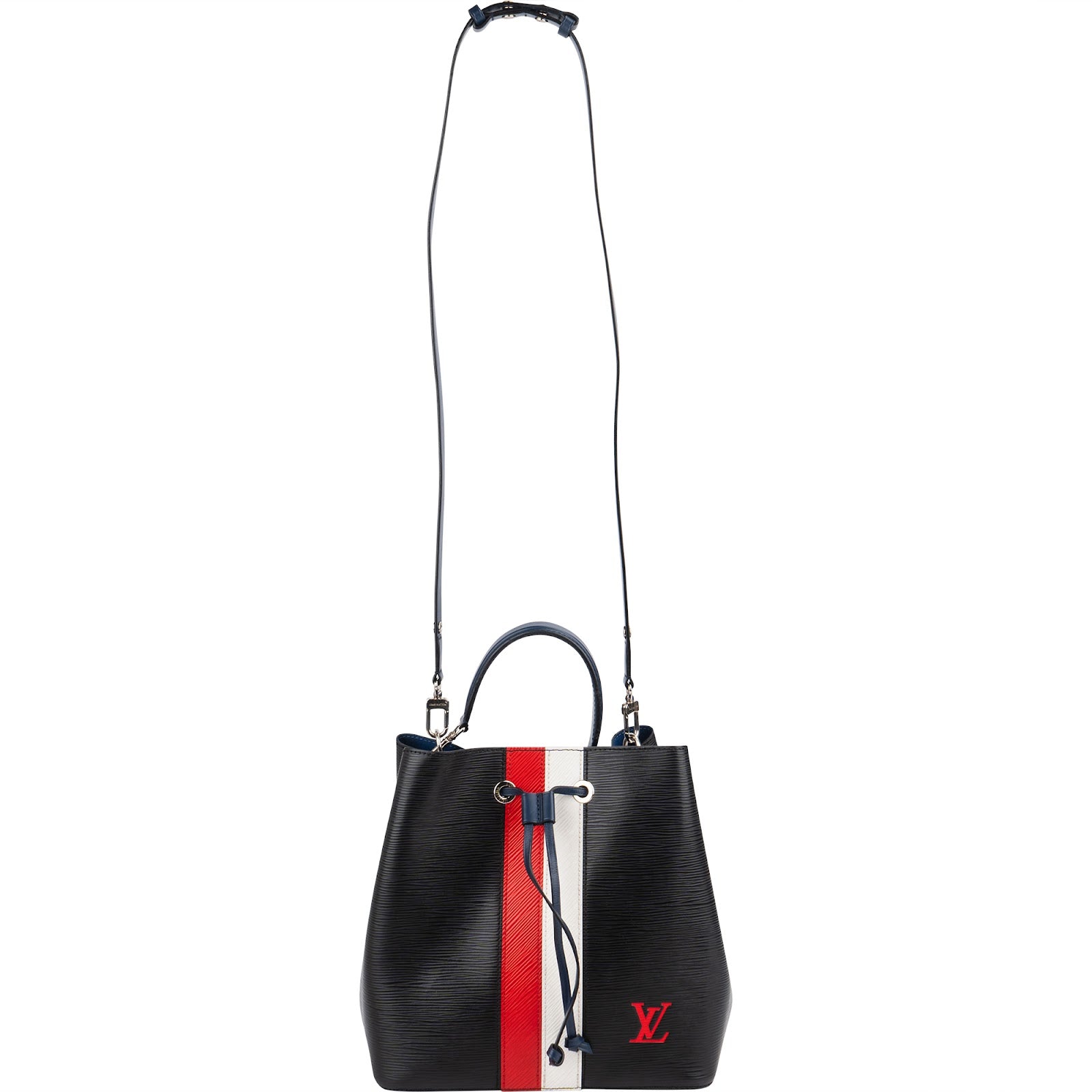 Louis Vuitton Noir Epi Leather Limited America's Cup Striped Tricolor NéoNoé Monaco Crossbody Bag