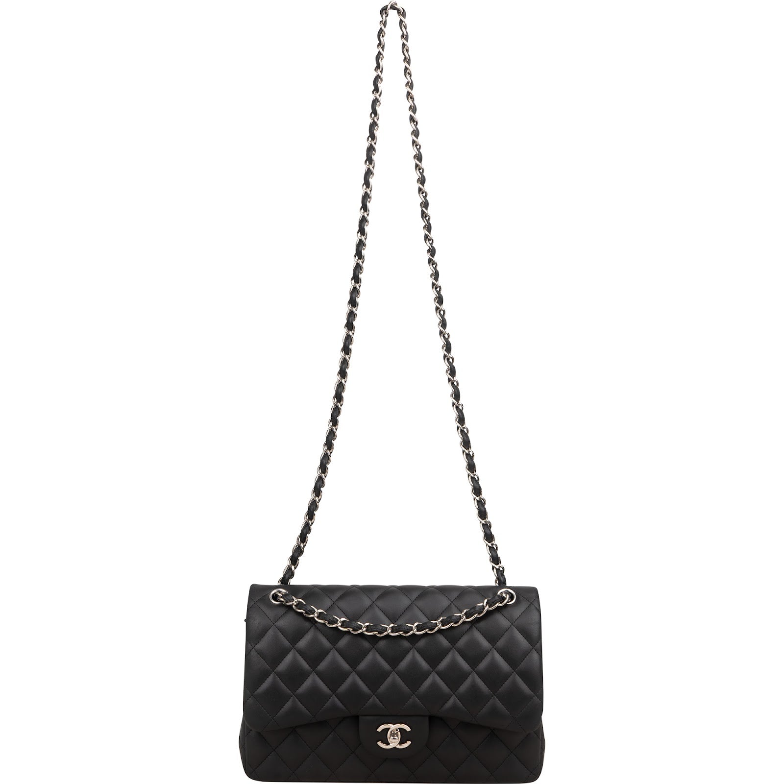 Chanel Quilted Lambskin Jumbo Double Flap Crossbody Bag