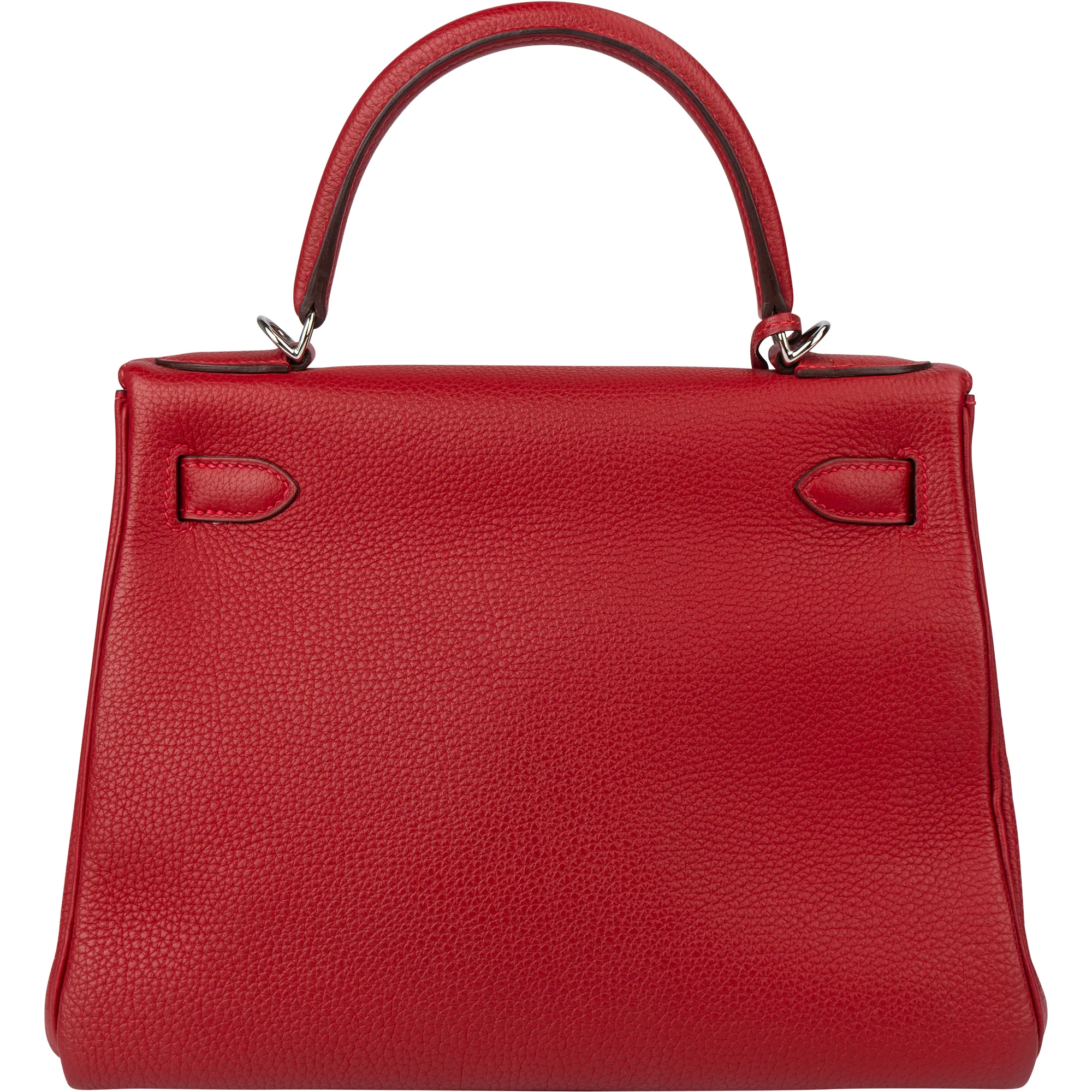 Hermès Rouge Taurillon Clemence Leather Kelly 28 Handbag