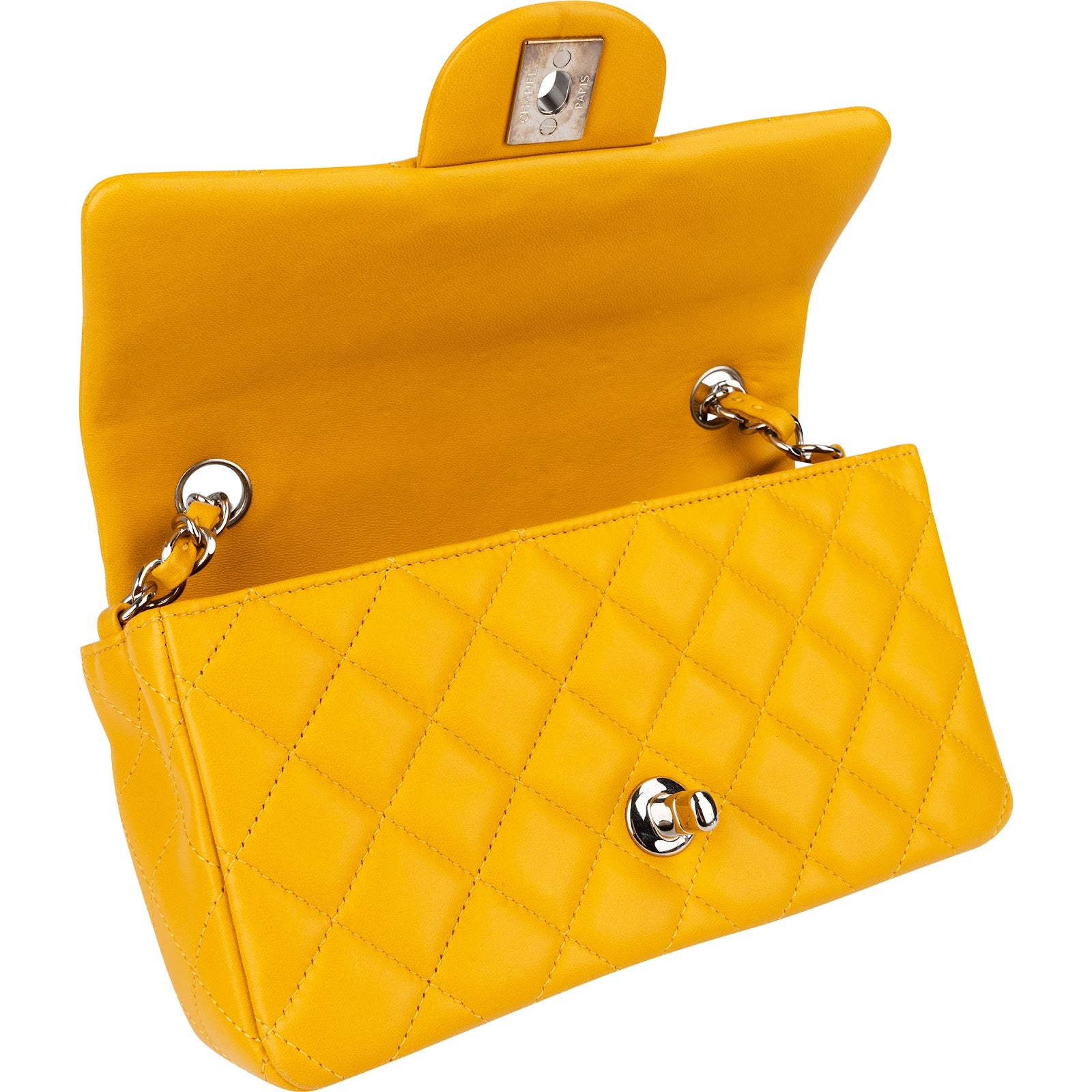 Chanel - Palladium Mini Rectangular Single Flap Crossbody Bag
