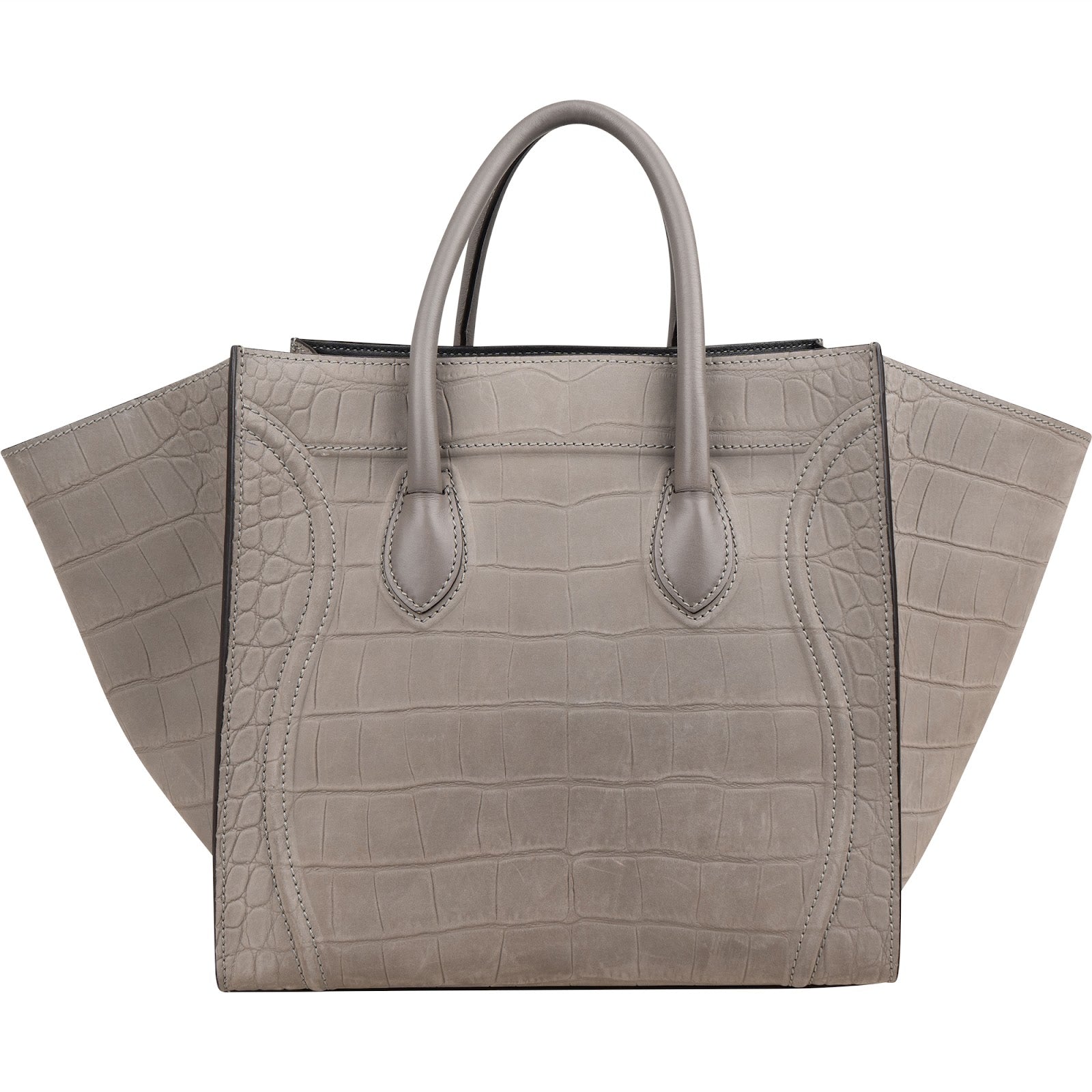 Celine Croc Embossed Leather Phantom Handbag