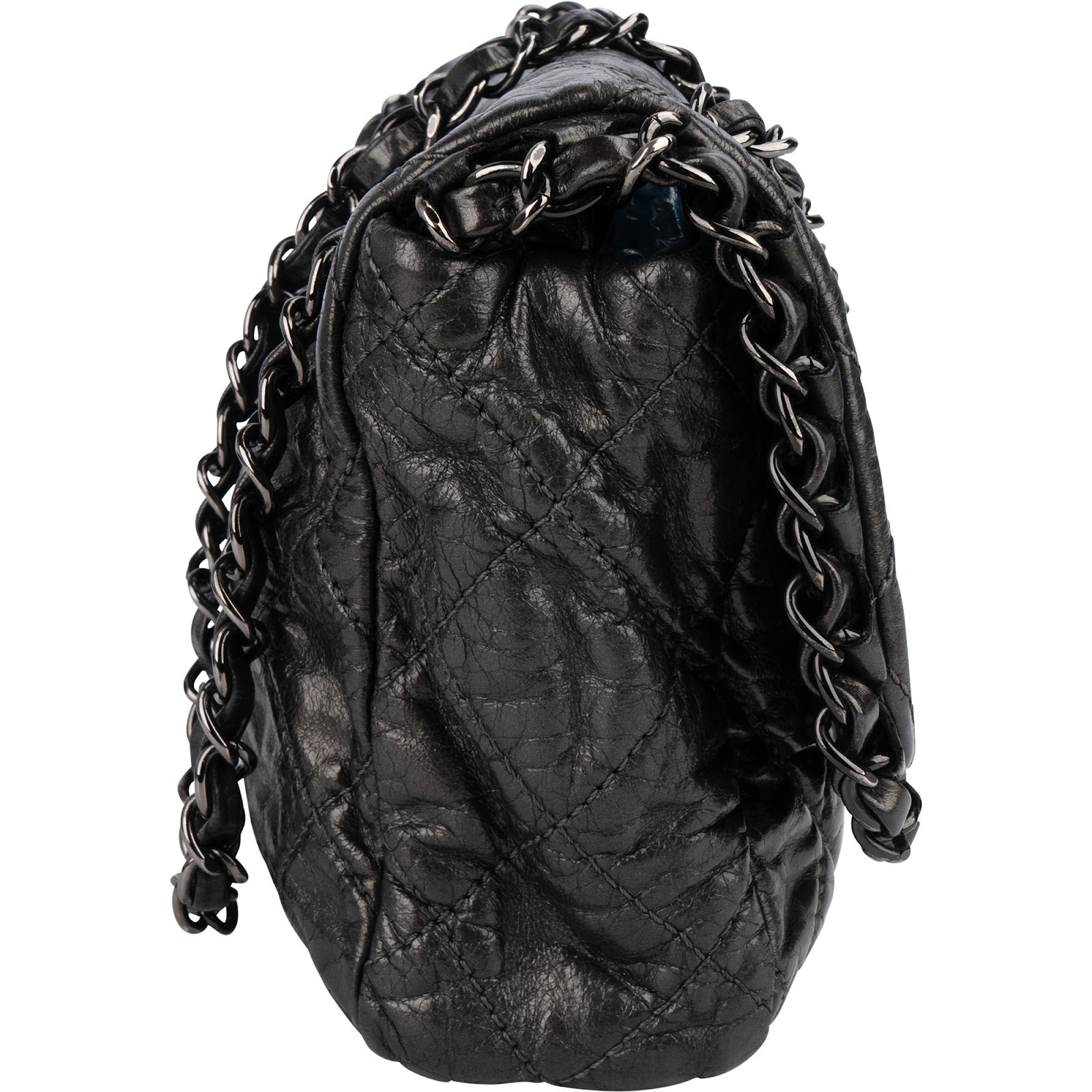 Sac à bandoulière Chanel « Chain Me East West » à rabat unique, en cuir de veau matelassé