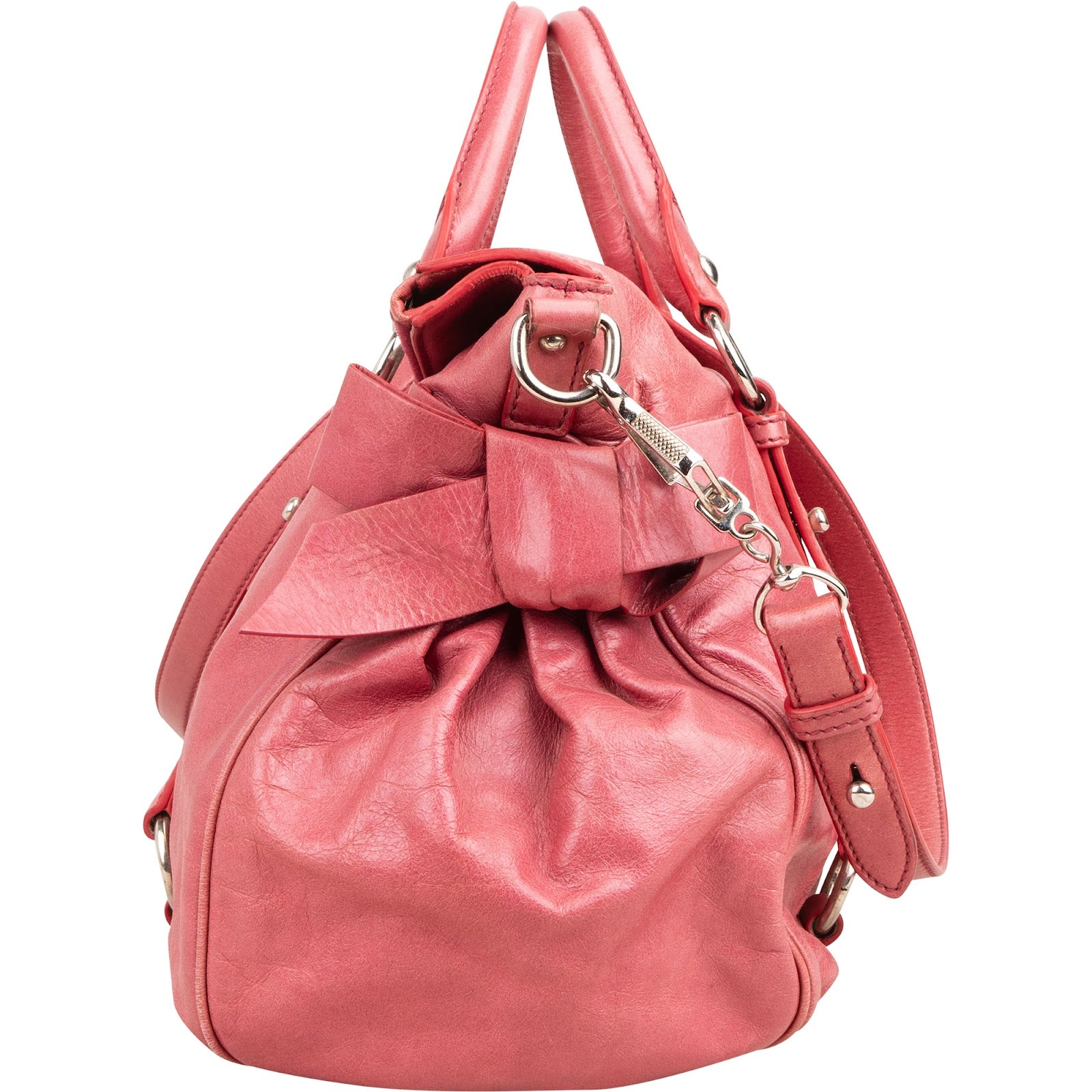Miu Miu – Vitello Lux Leather Bow Satchel Handtasche
