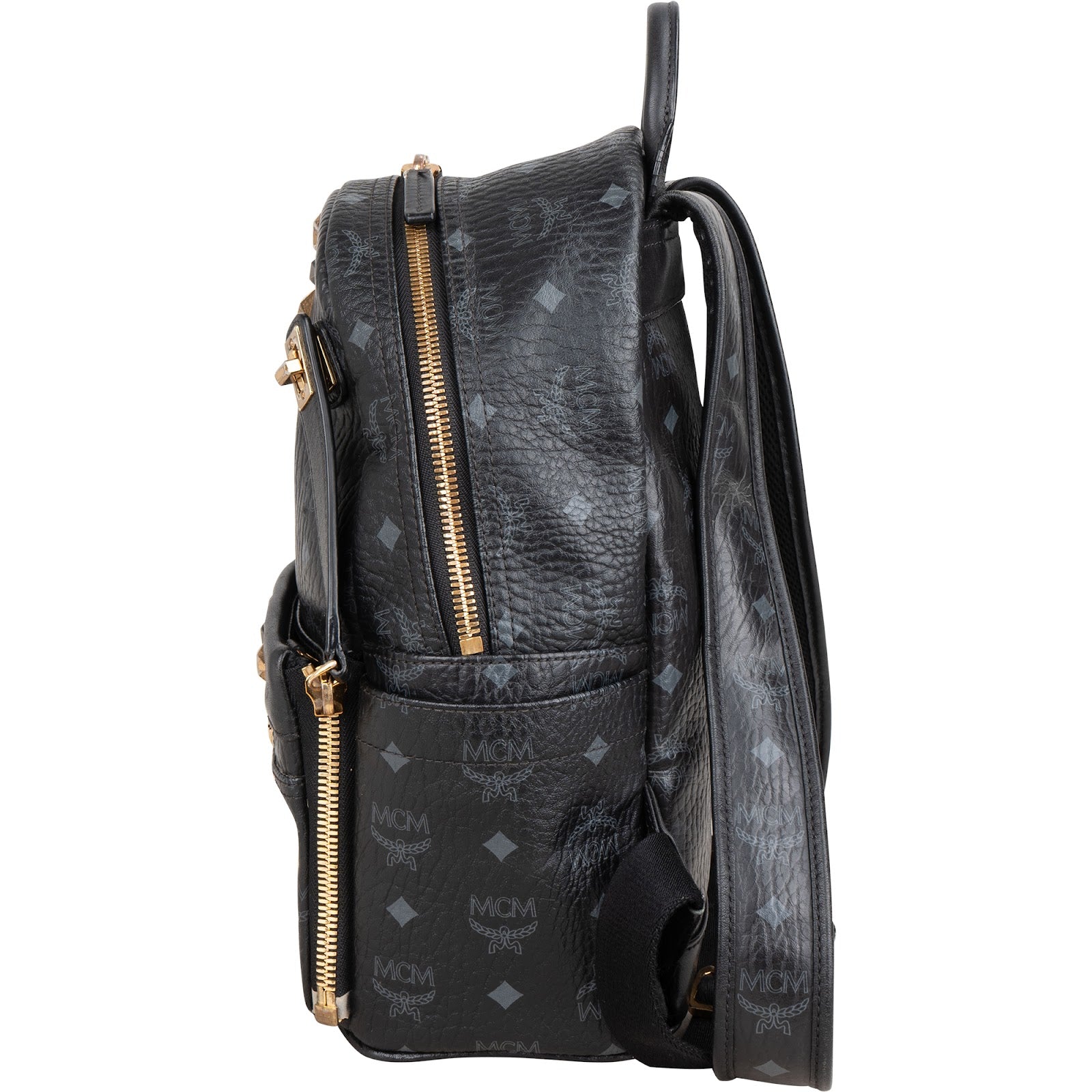 MCM Visetos Monogram Stark Studs Small 2 in 1 Rucksack